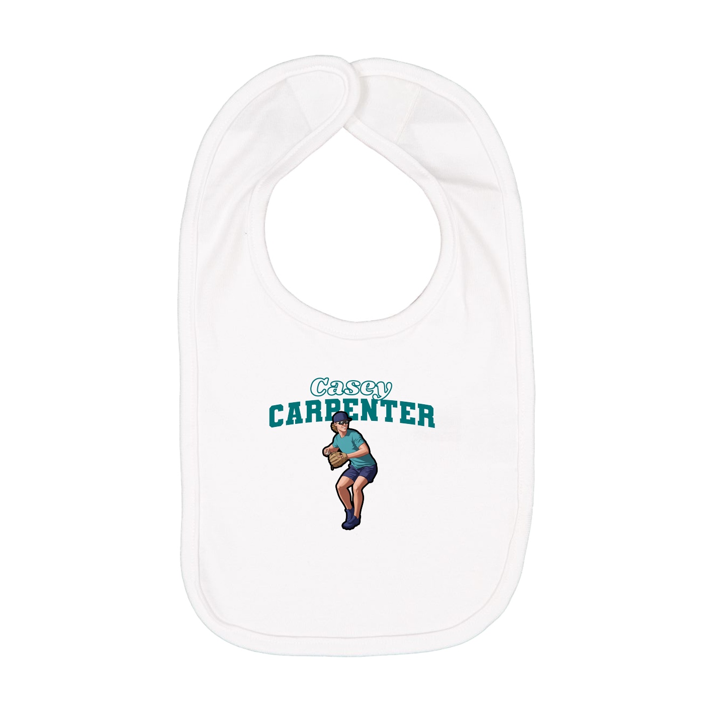 Infant Bib — Name Arch in White