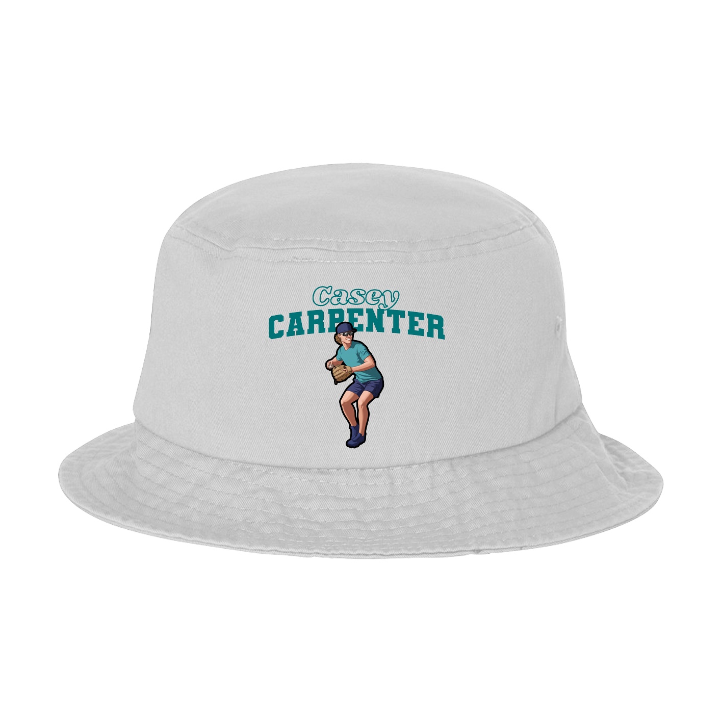 Bucket Cap — Name Arch in White
