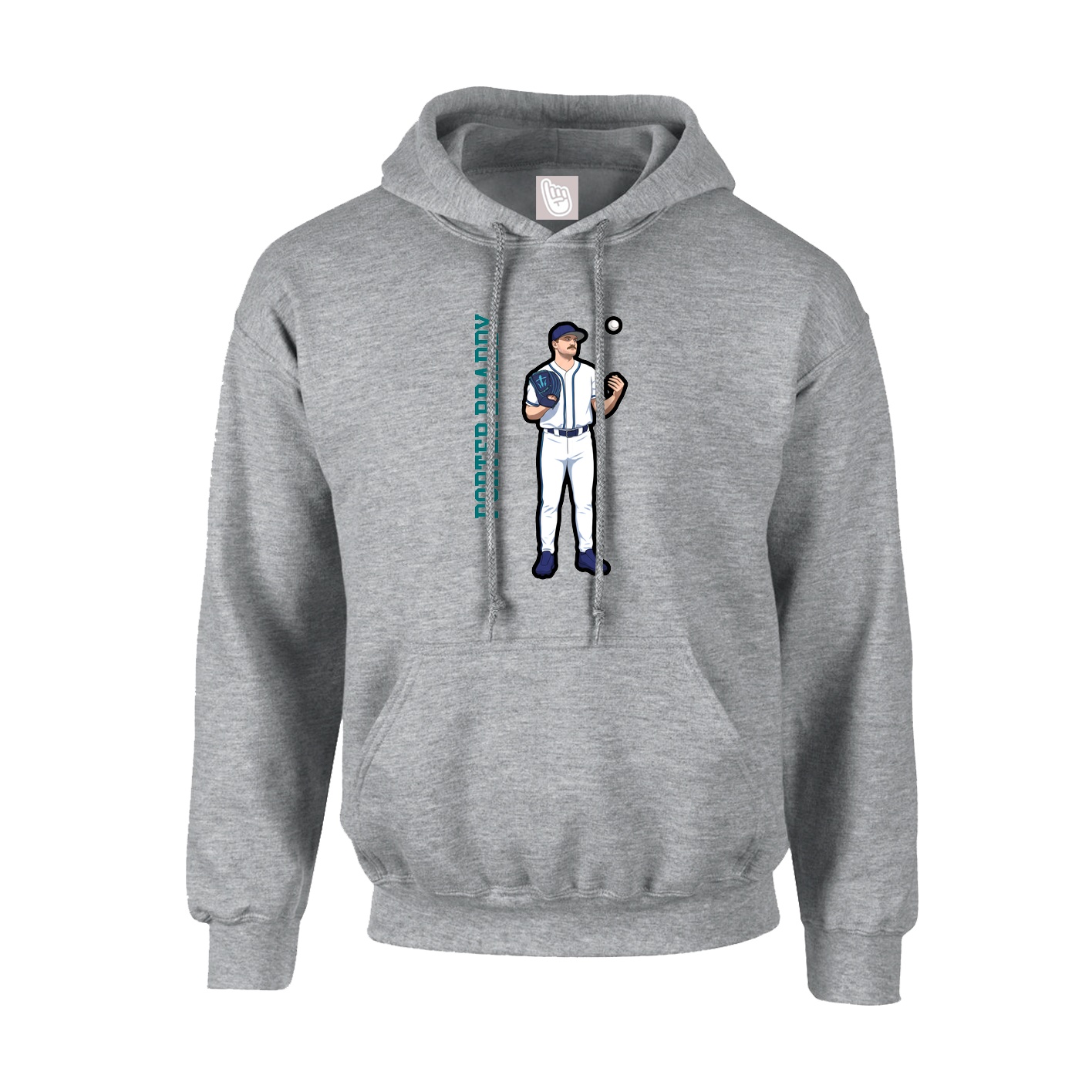 Youth Hoodie — Name Vertical in Grey