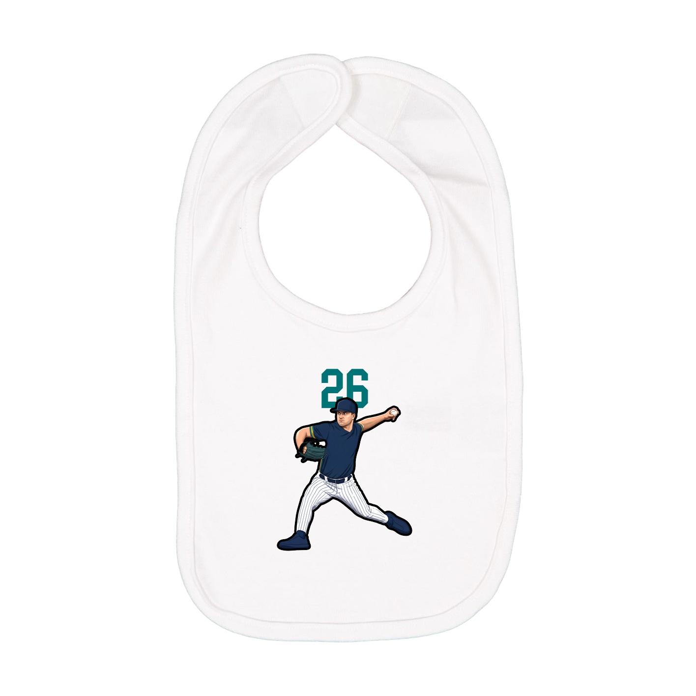 Infant Bib — Number Top in White