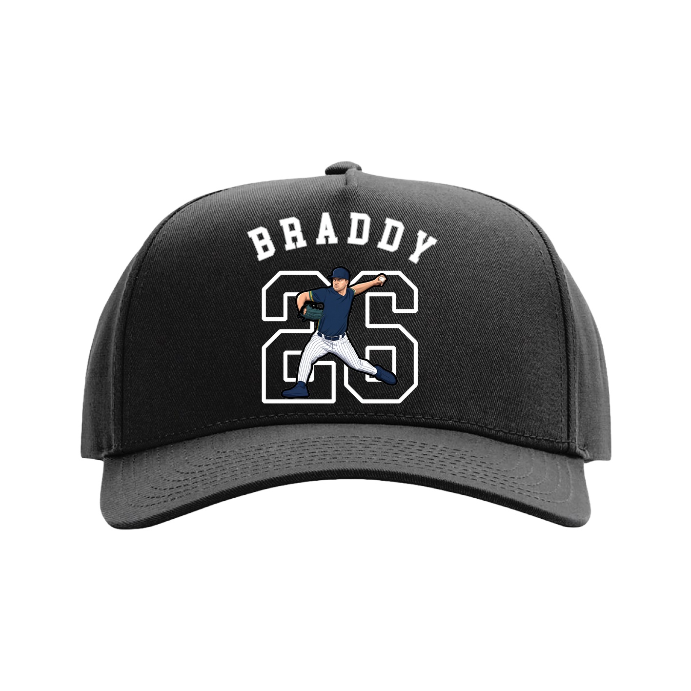 Full Fabric Five-Panel Champ Cap — Shirsey Arch in Black