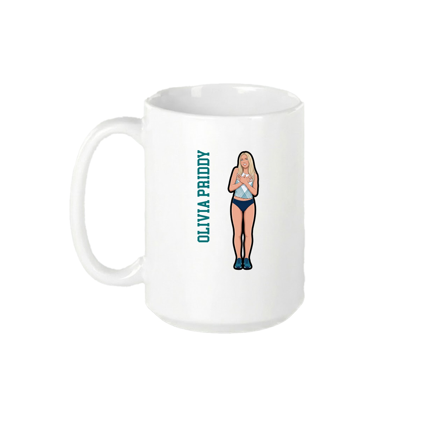 15oz Coffee Mug — Name Vertical in White