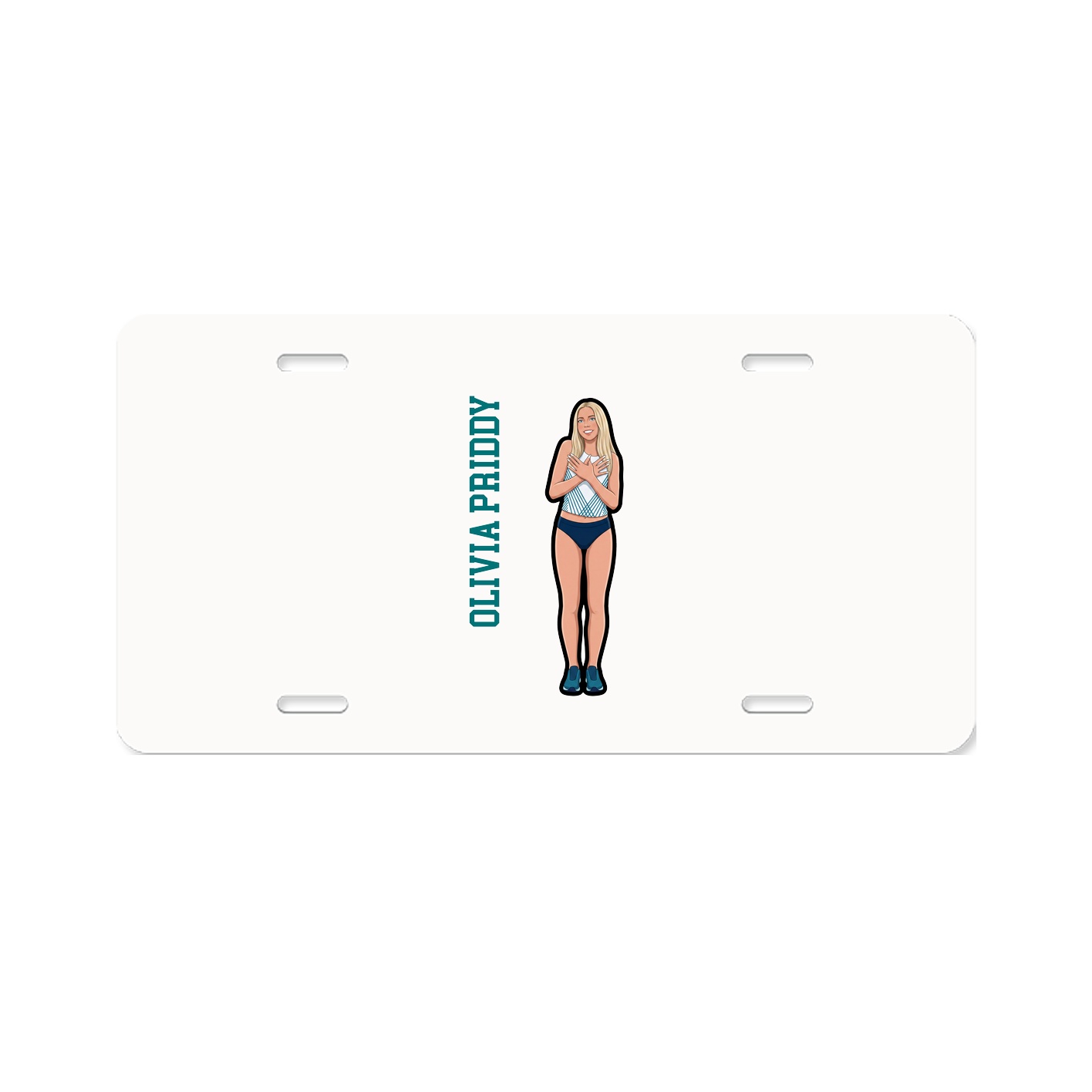 License Plate — Name Vertical in Classic