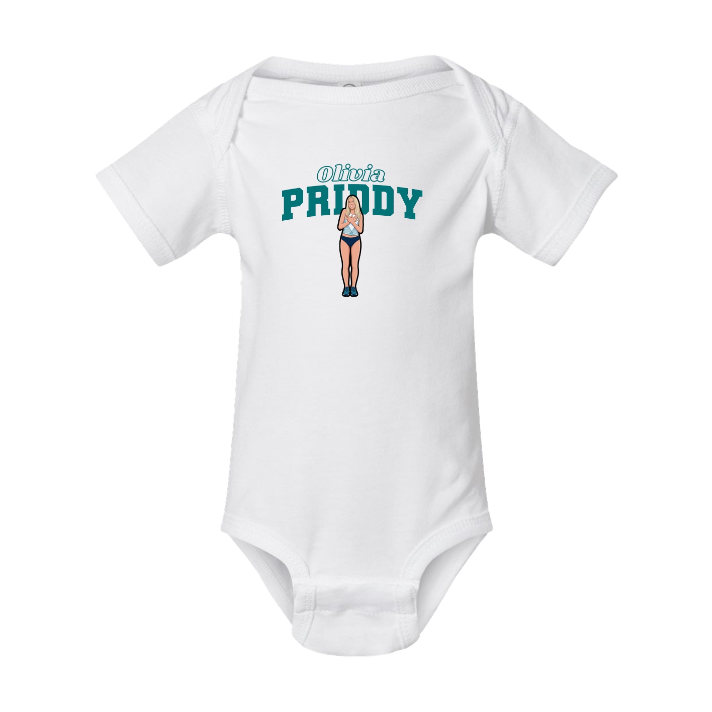 Baby Onesie — Name Arch in White