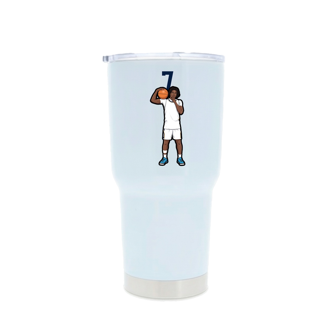 30oz Stainless Steel Tumbler — Number Top in White