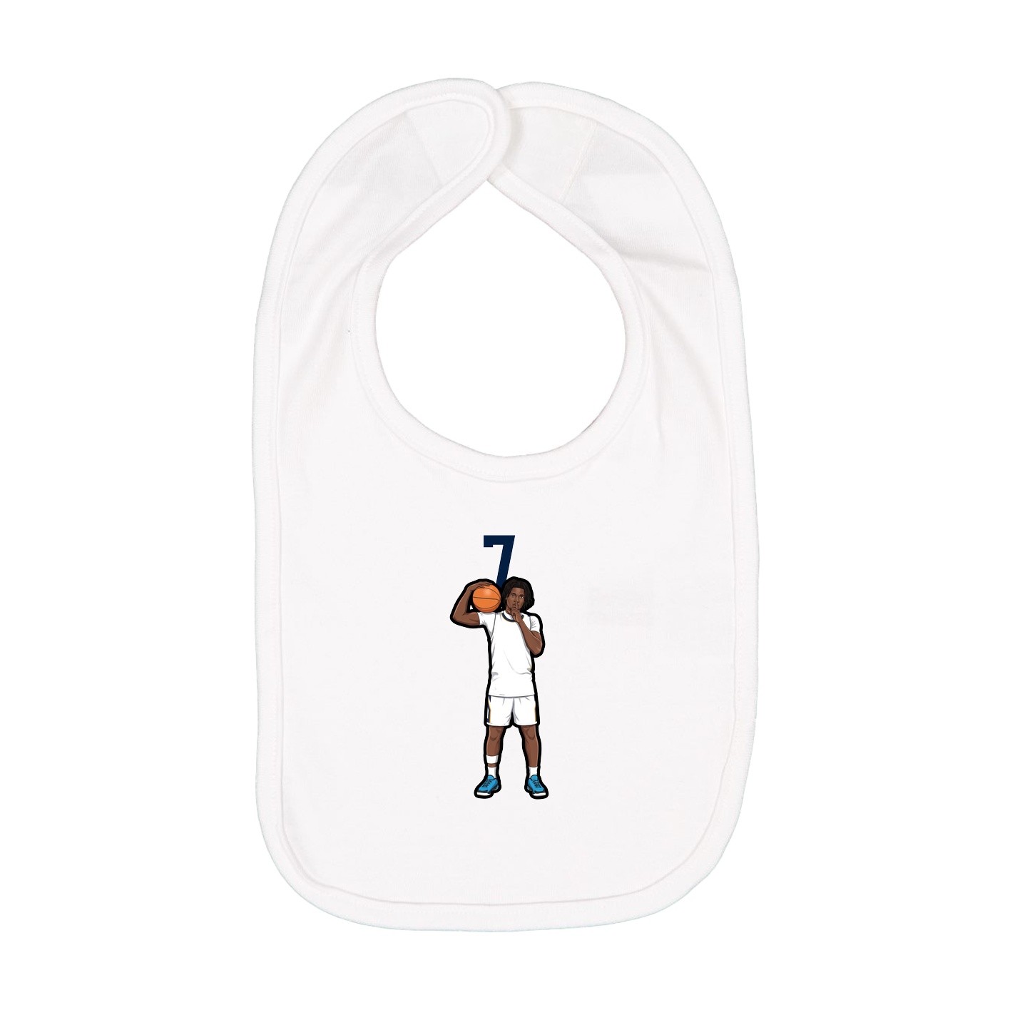 Infant Bib — Number Top in White