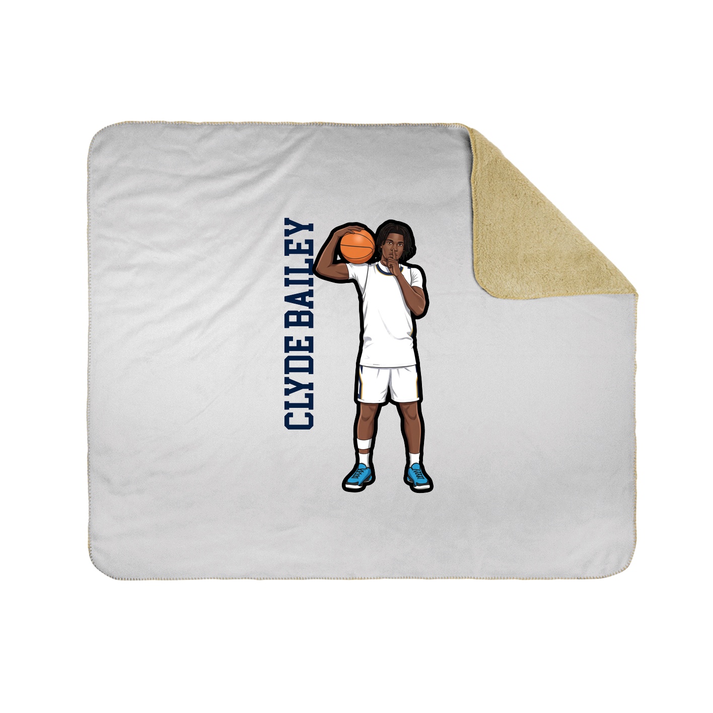 Throw Blanket — Name Vertical in White