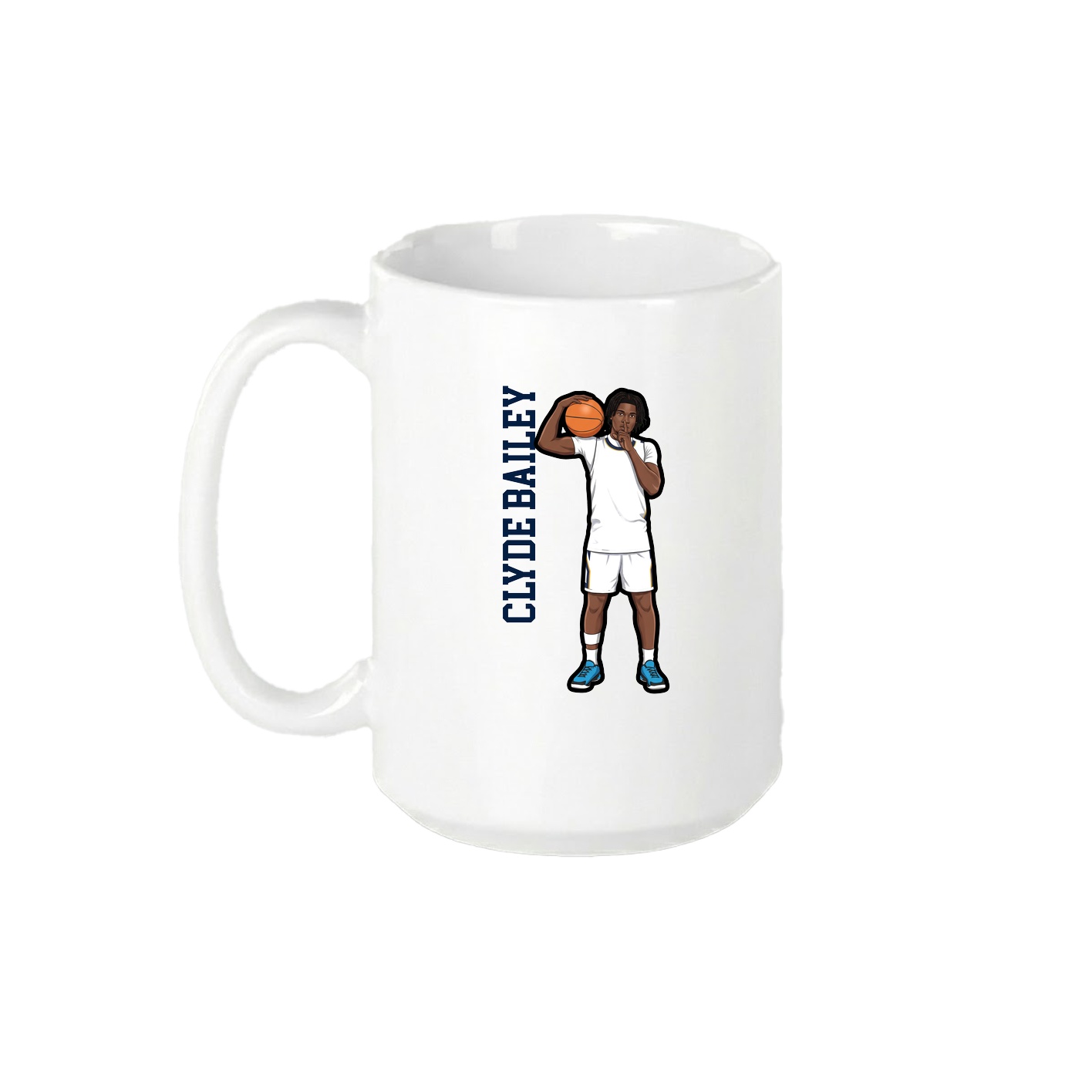 15oz Coffee Mug — Name Vertical in White