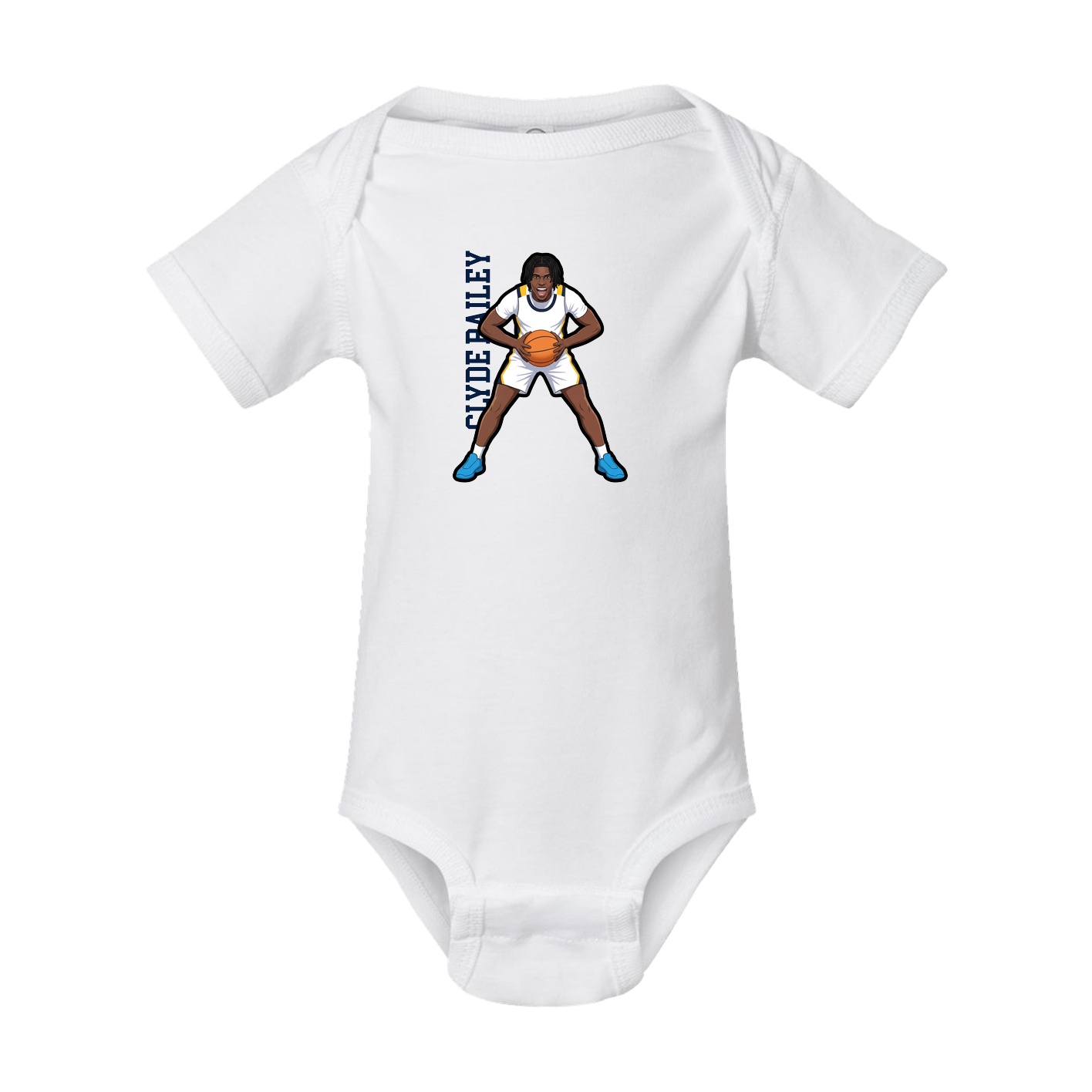 Baby Onesie — Name Vertical in White