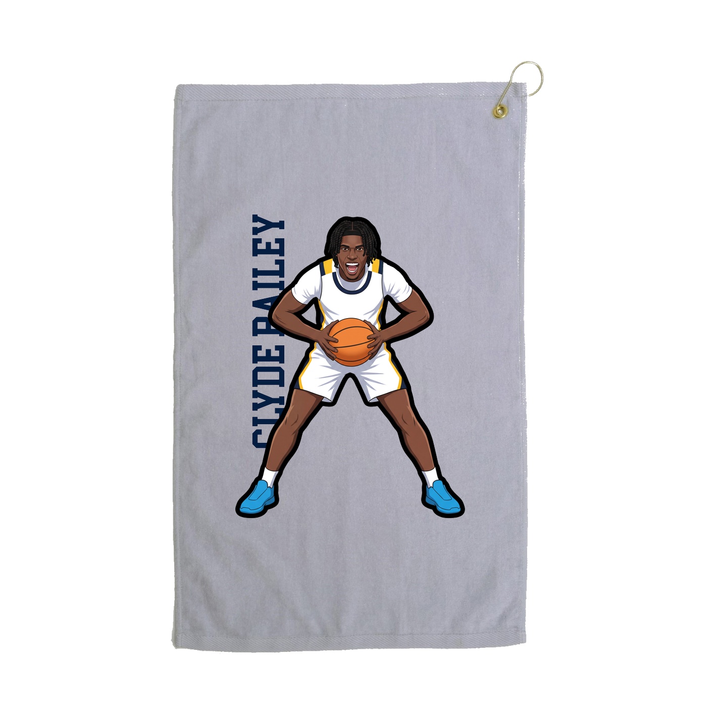 Golf Towel — Name Vertical in Grey
