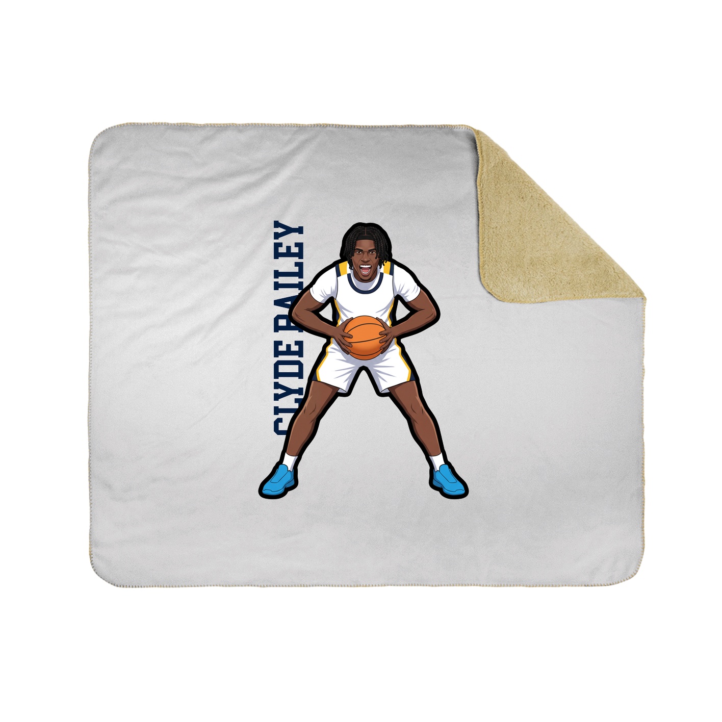 Throw Blanket — Name Vertical in White