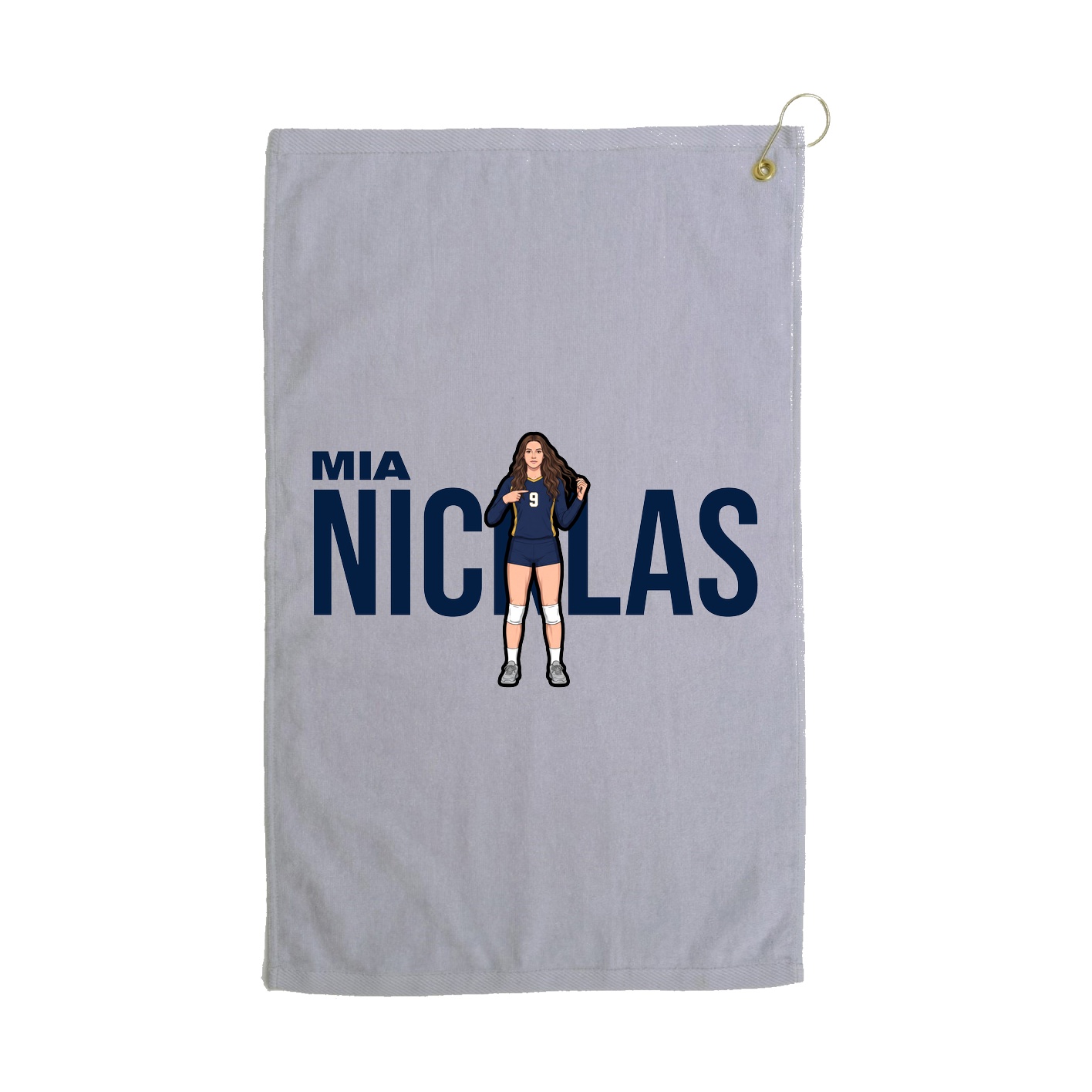 Golf Towel — Player Name in Grey