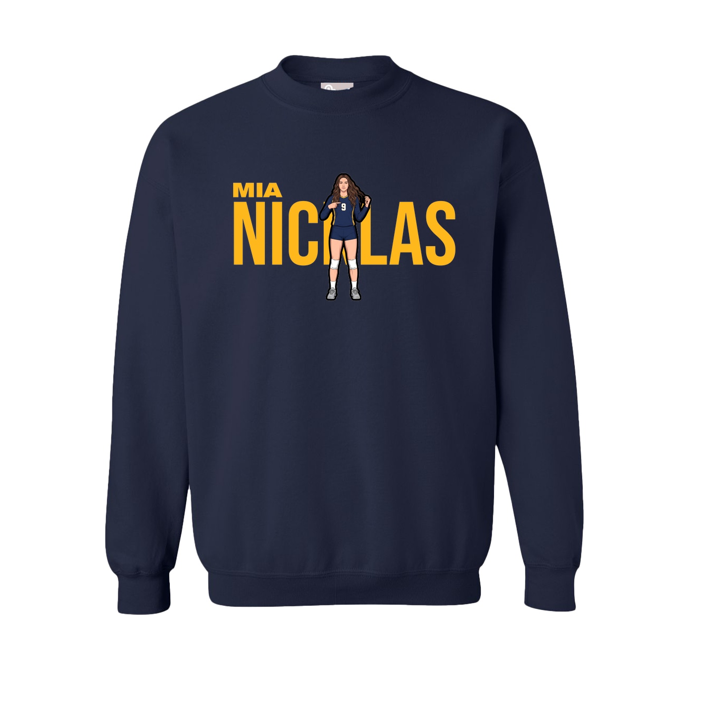 Fleece Crew — Player Name in Navy