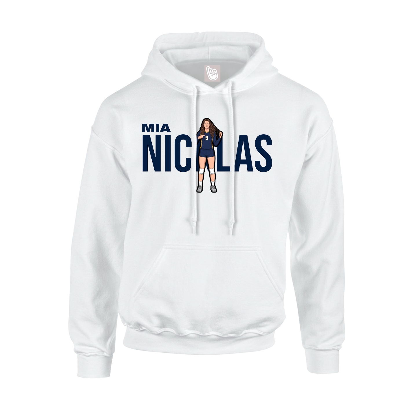 Youth Hoodie — Player Name in White