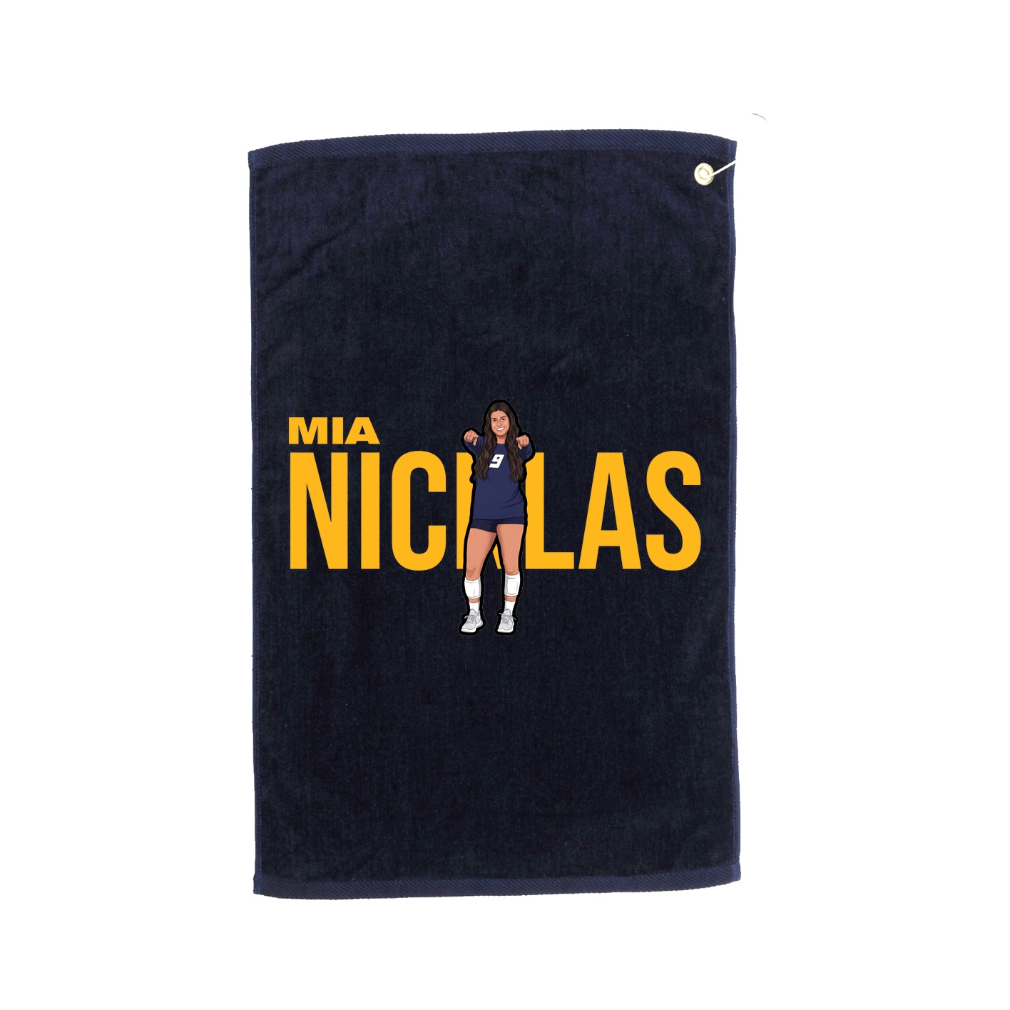 Golf Towel — Player Name in Navy