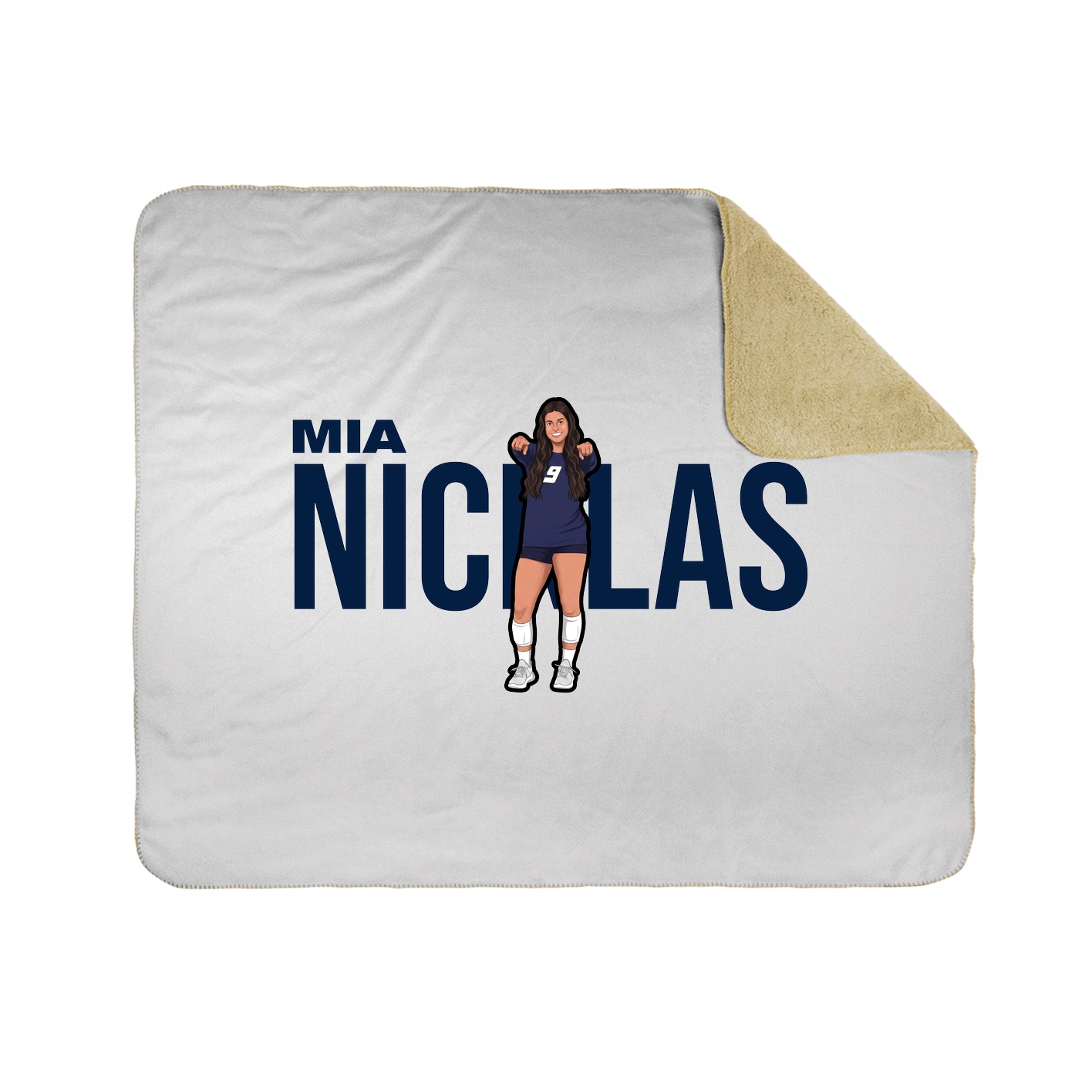Throw Blanket — Player Name in White