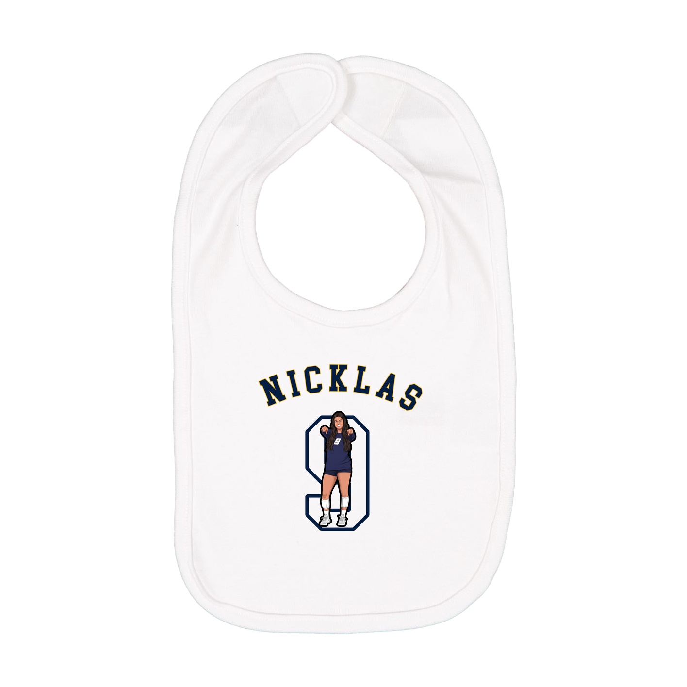 Infant Bib — Shirsey Arch in White