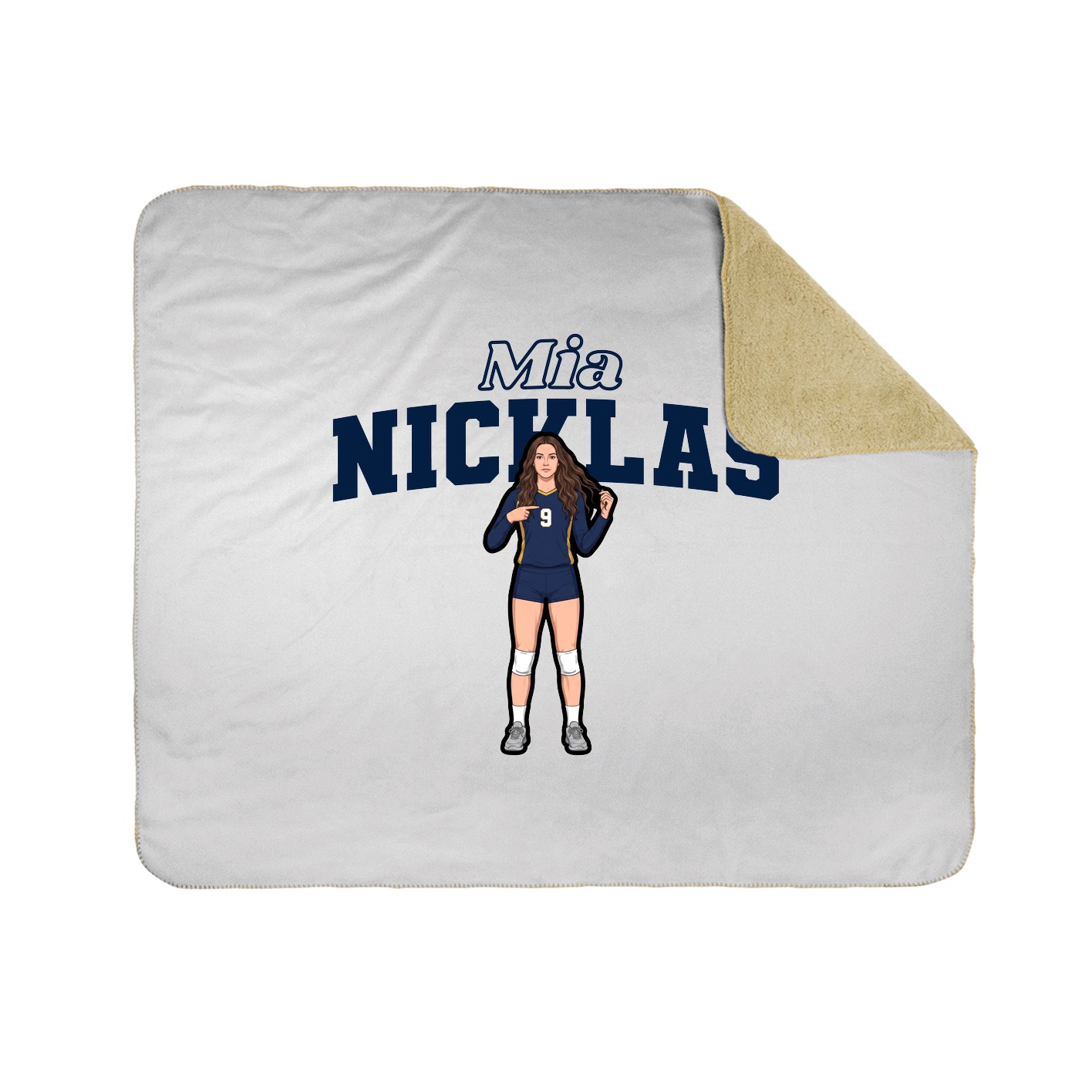 Throw Blanket — Name Arch in White