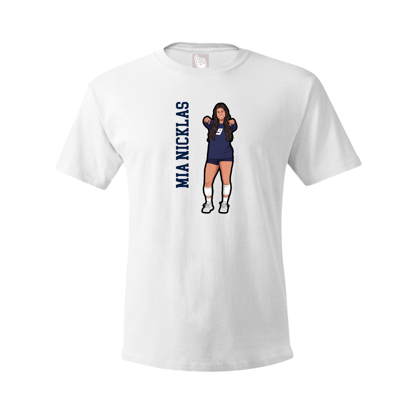 Tee — Name Vertical in White
