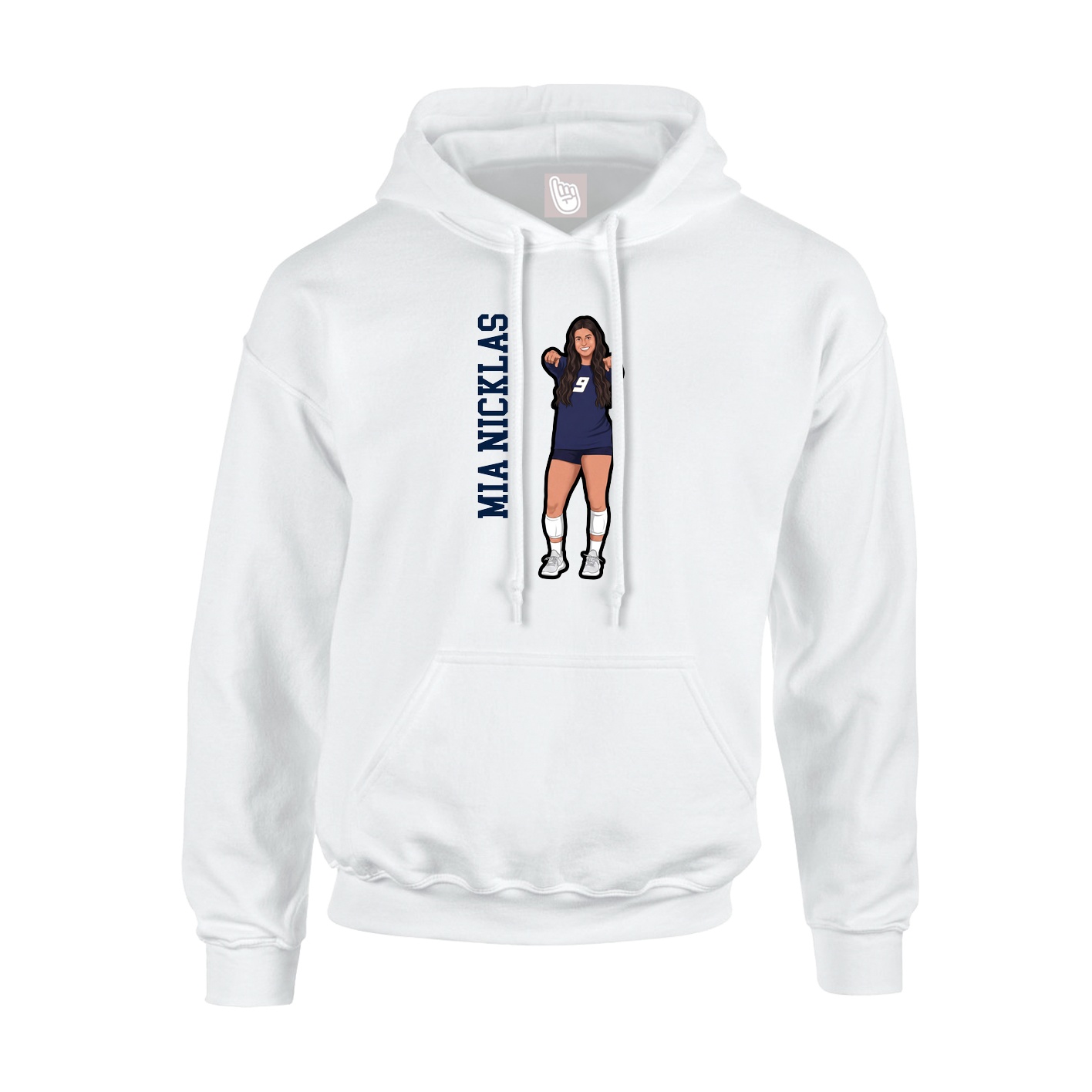 Hoodie — Name Vertical in White