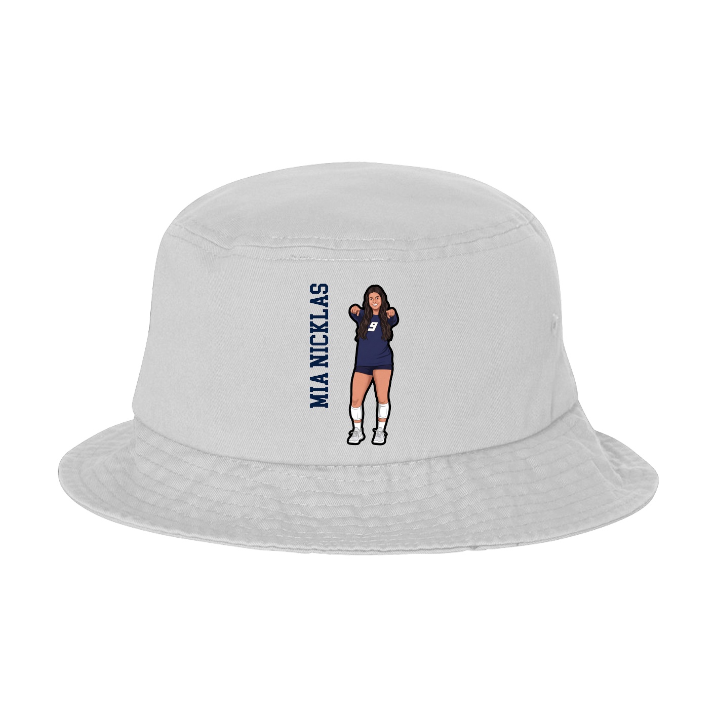Bucket Cap — Name Vertical in White
