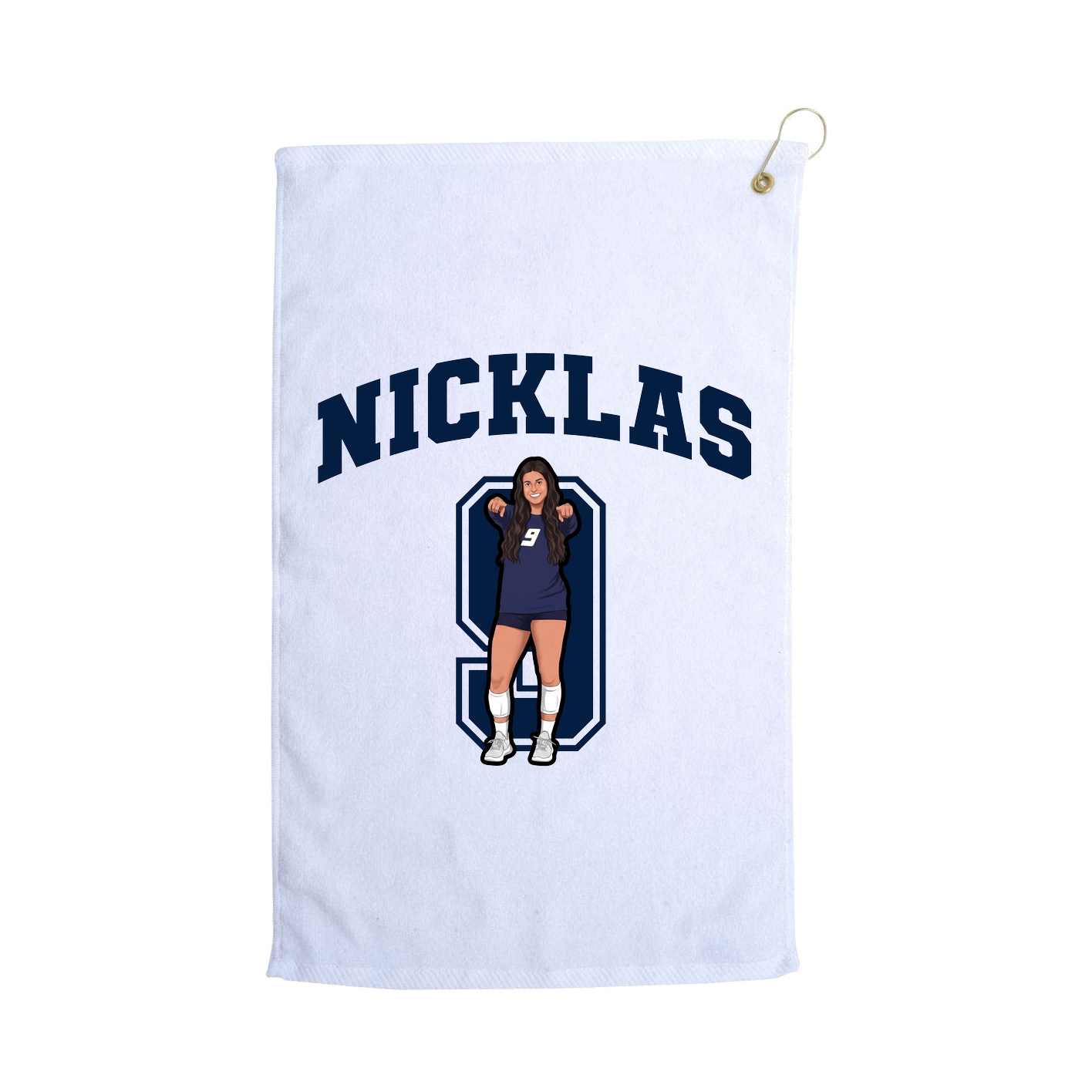 Golf Towel — Number in White