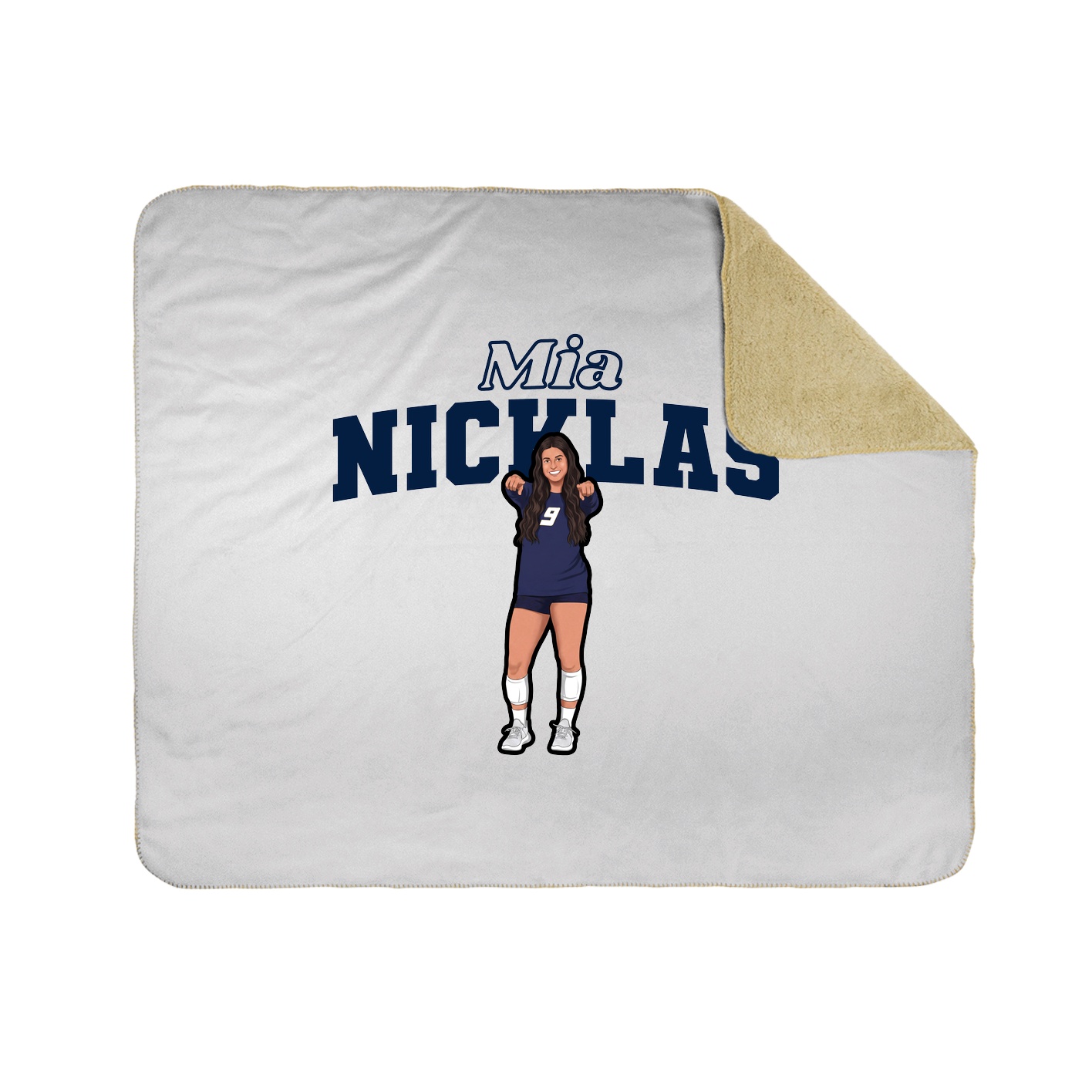 Throw Blanket — Name Arch in White