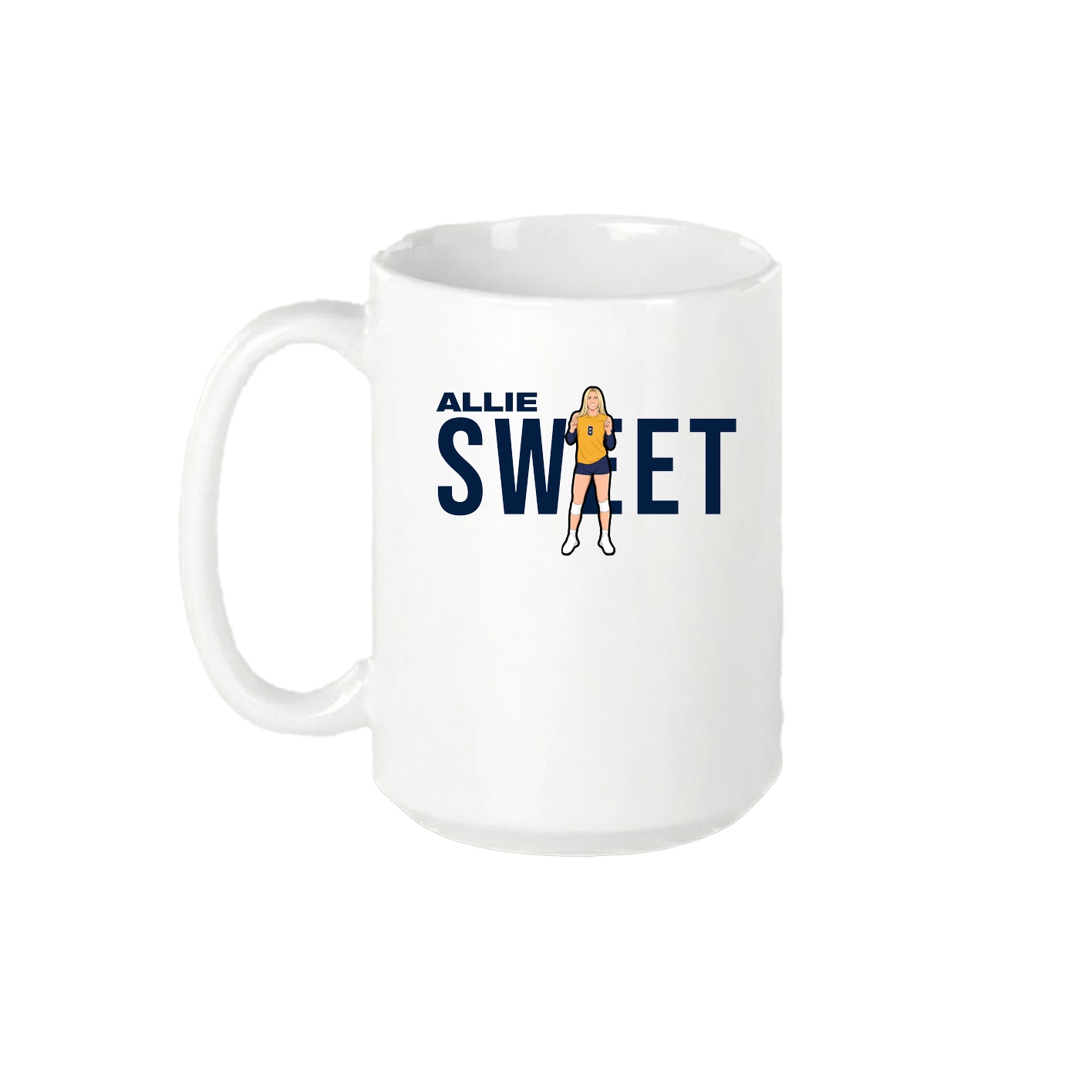 15oz Coffee Mug — Player Name in White
