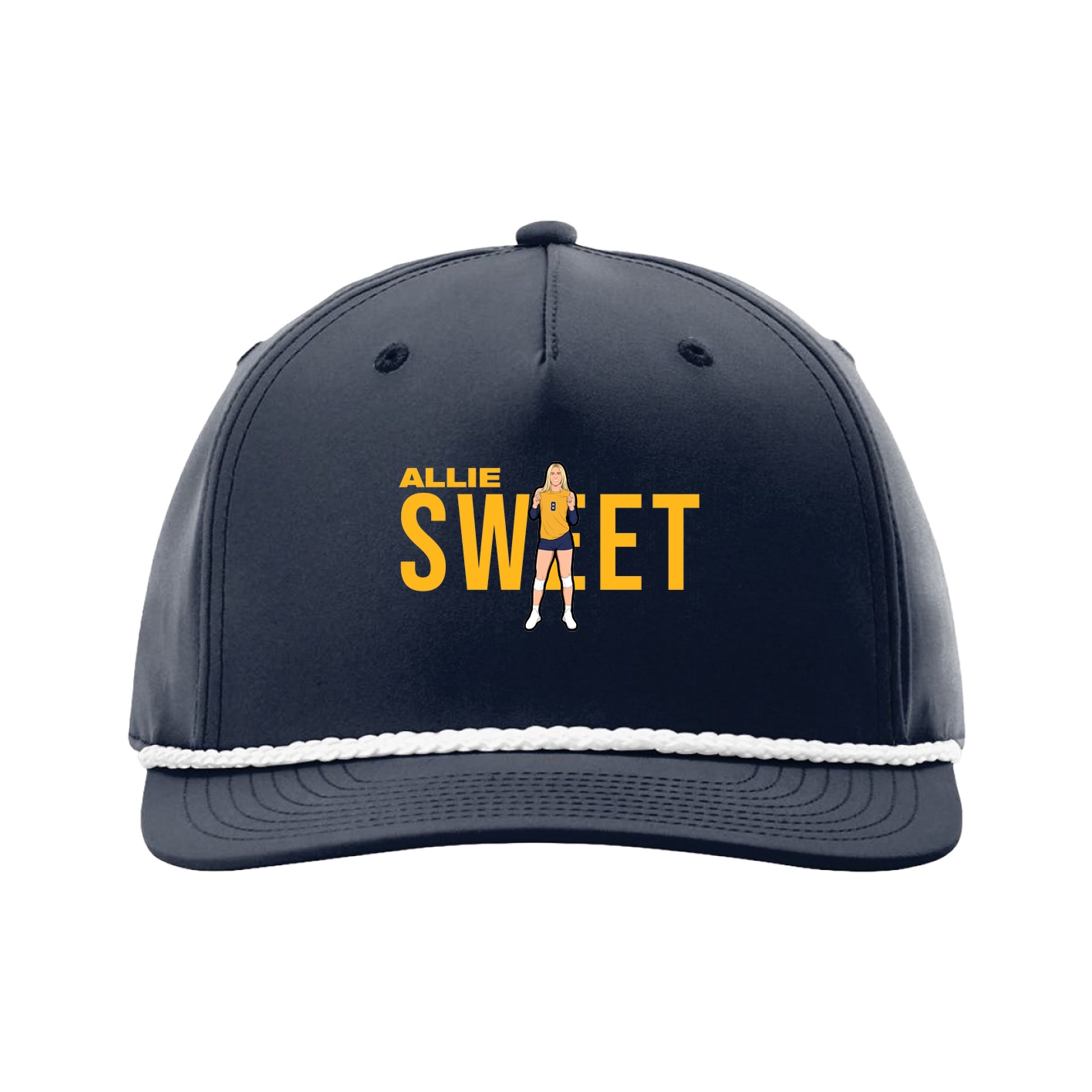 Five-Panel Classic Rope Cap — Player Name in Navy