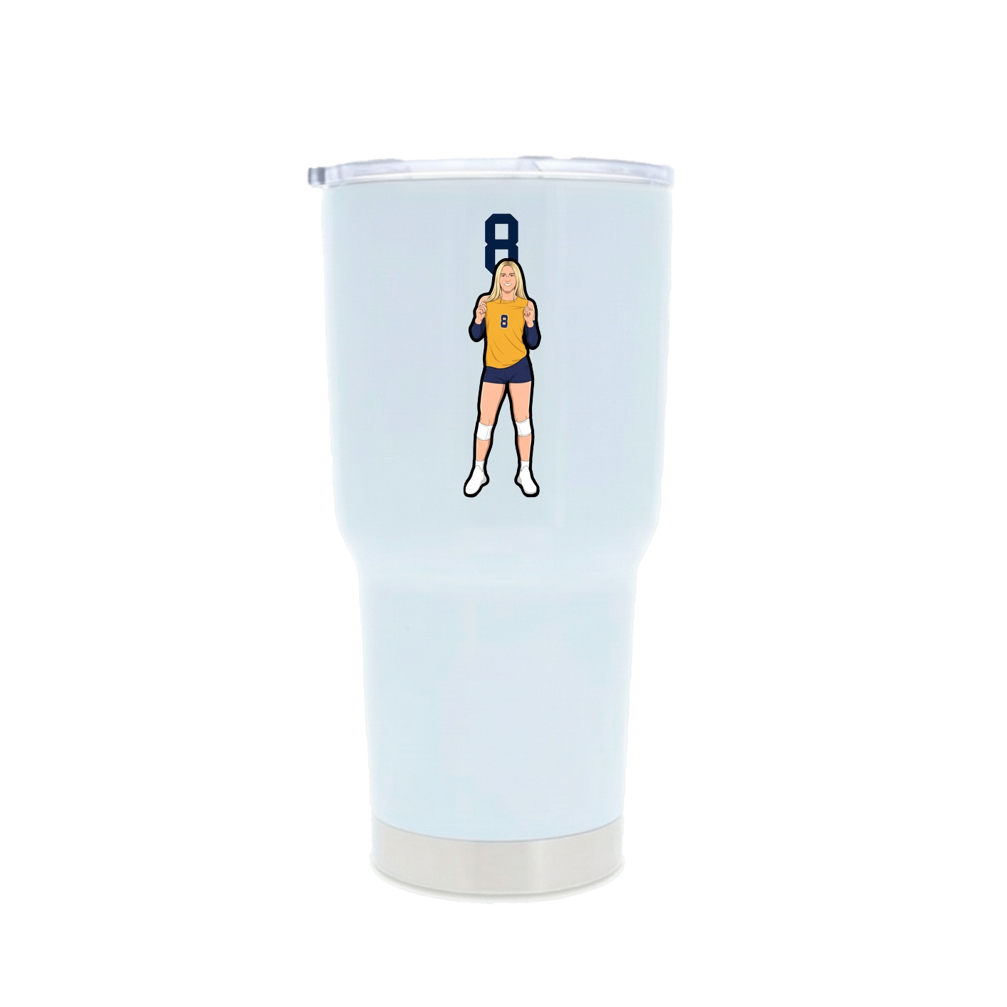 30oz Stainless Steel Tumbler — Number Top in White