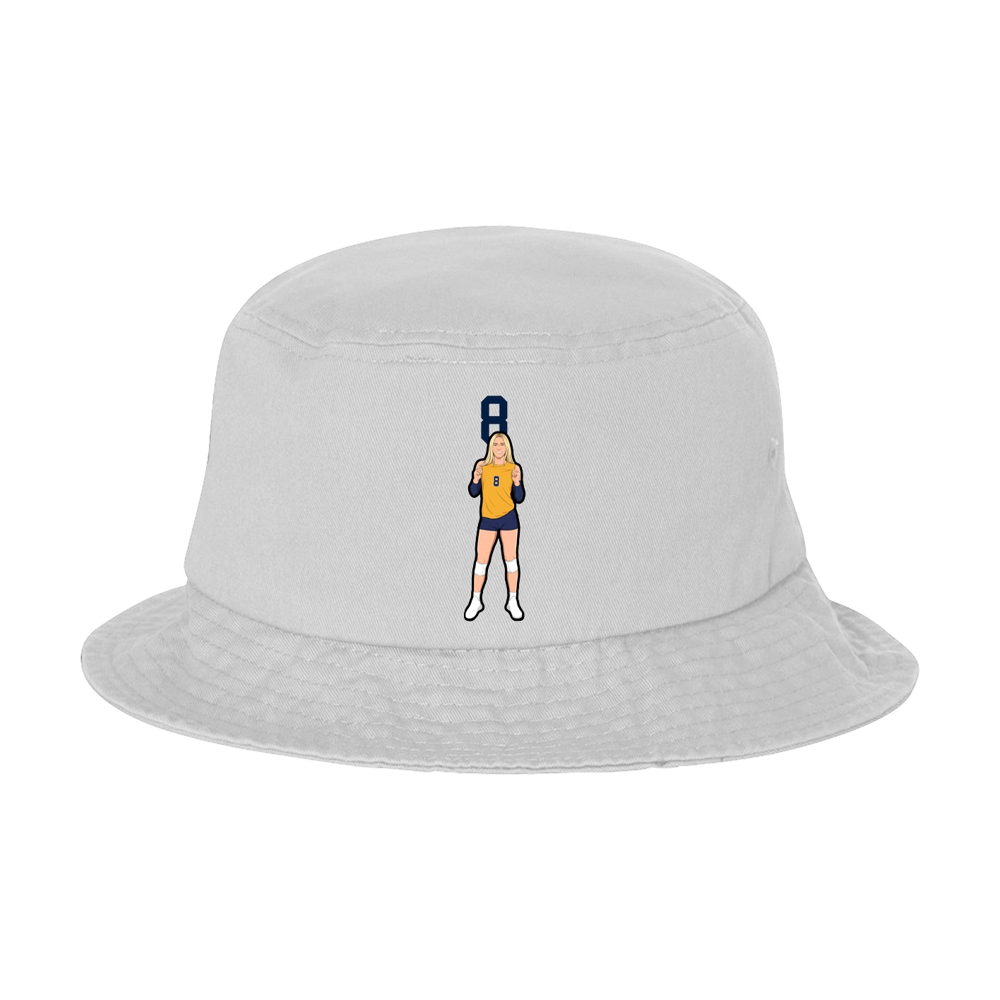 Bucket Cap — Number Top in White