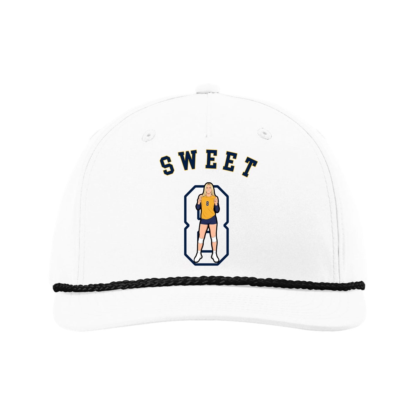 Five-Panel Classic Rope Cap — Shirsey Arch in White