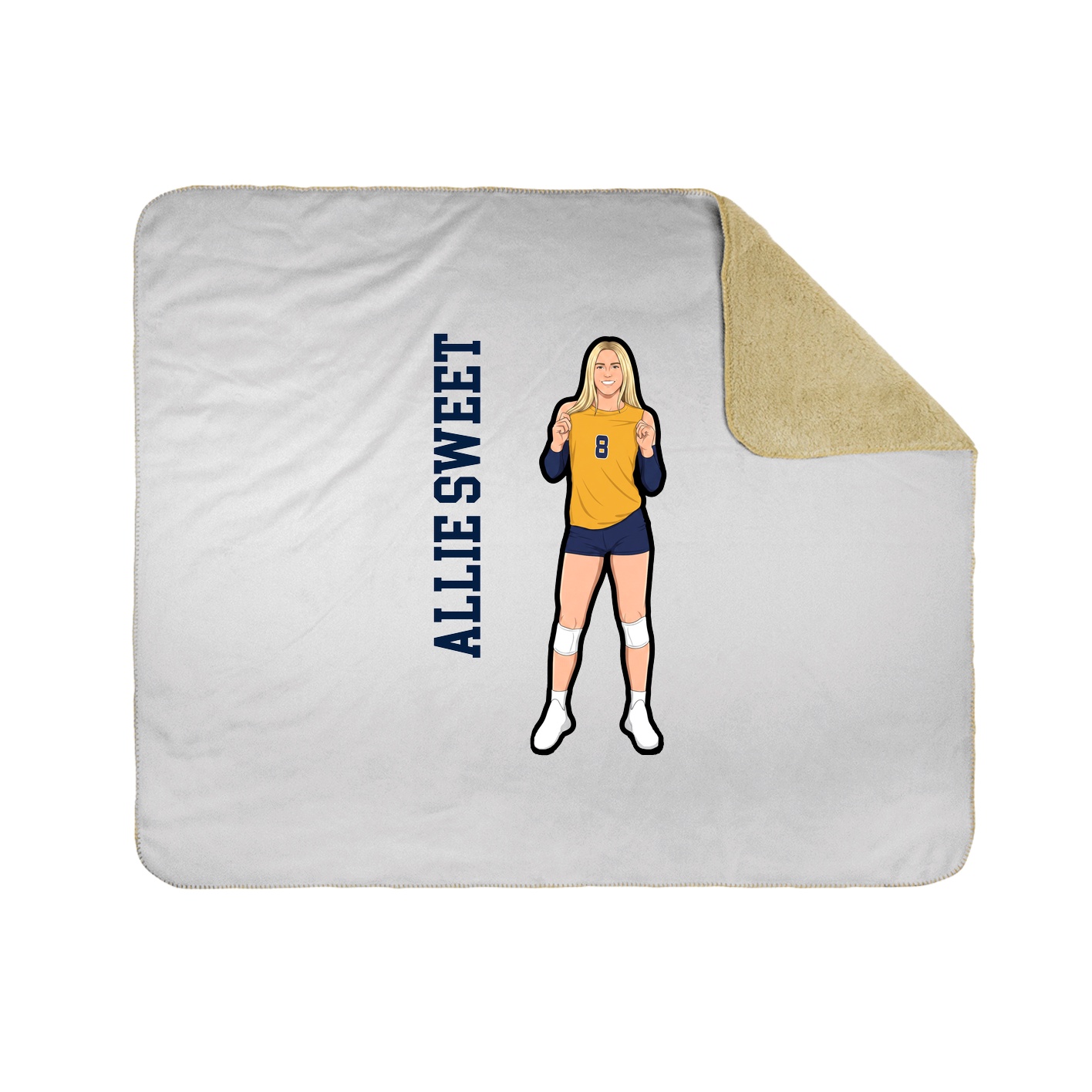 Throw Blanket — Name Vertical in White