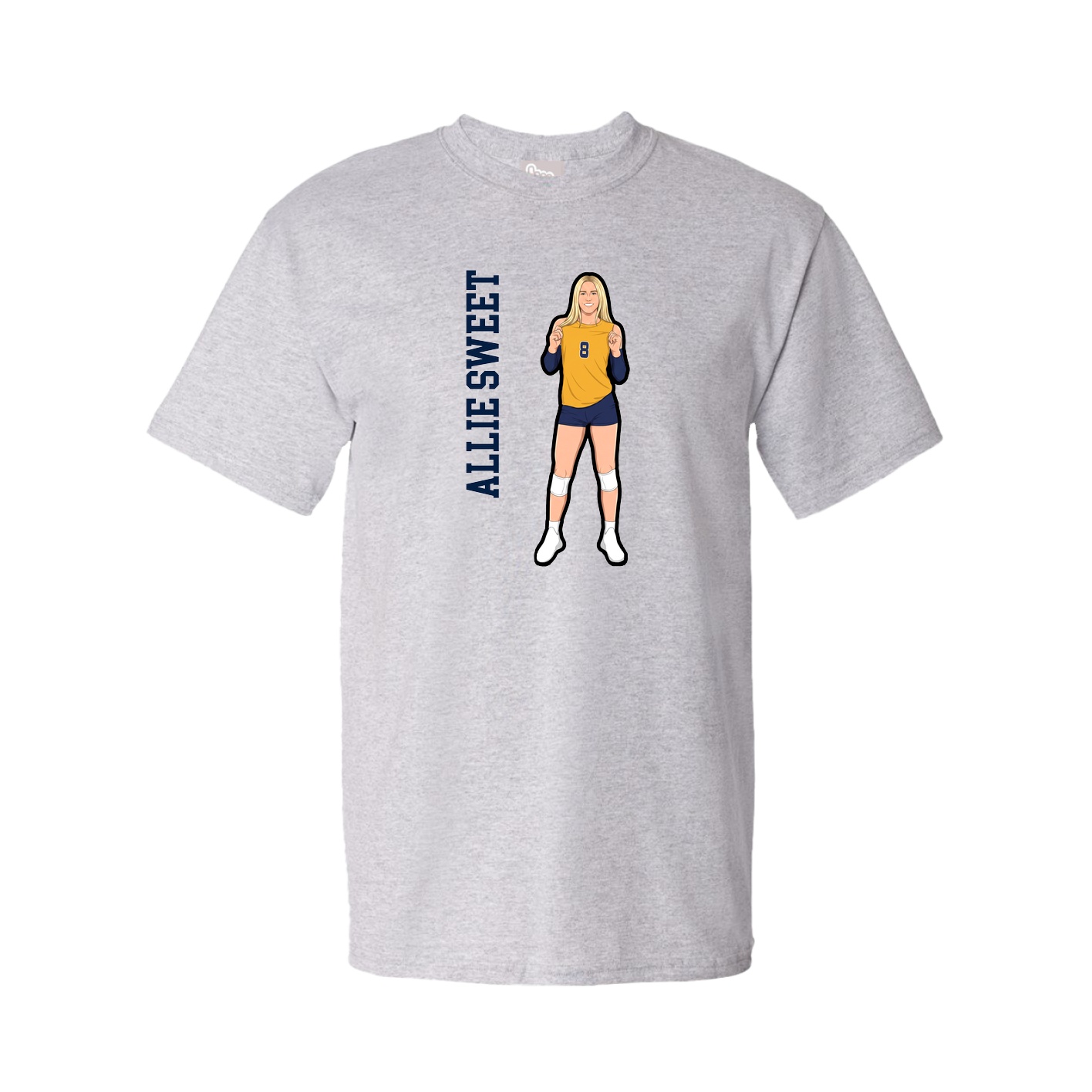 Youth Tee — Name Vertical in Grey