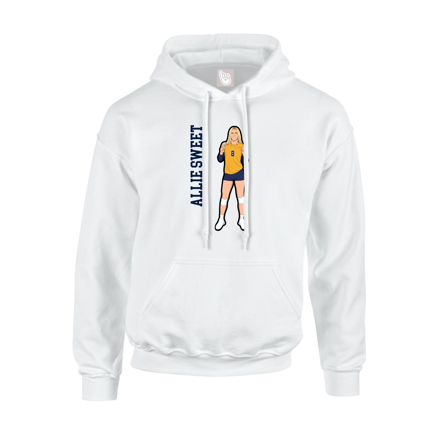 Hoodie — Name Vertical in White