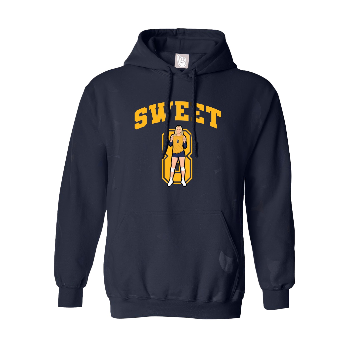 Youth Hoodie — Number in Navy