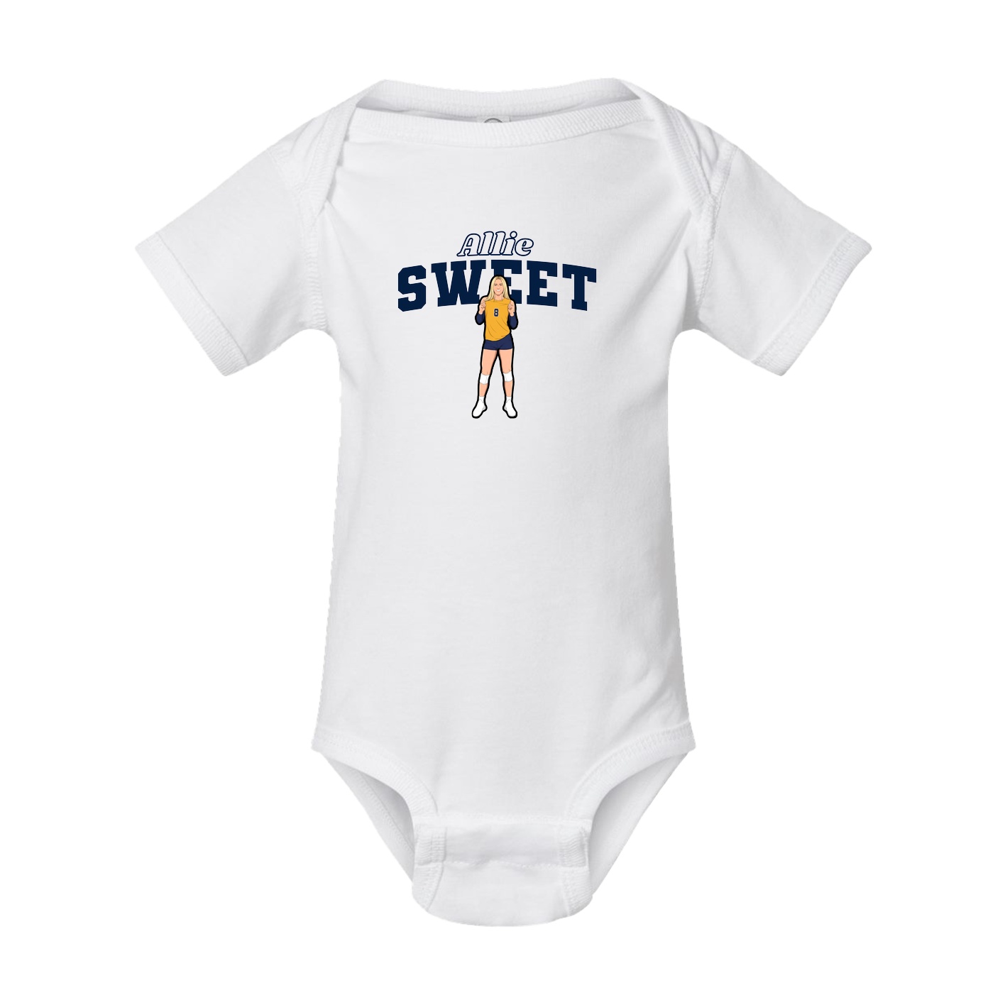 Baby Onesie — Name Arch in White
