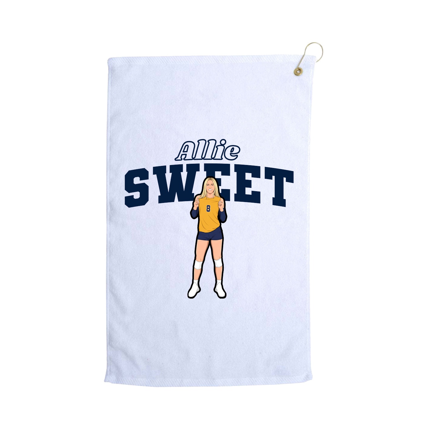 Golf Towel — Name Arch in White
