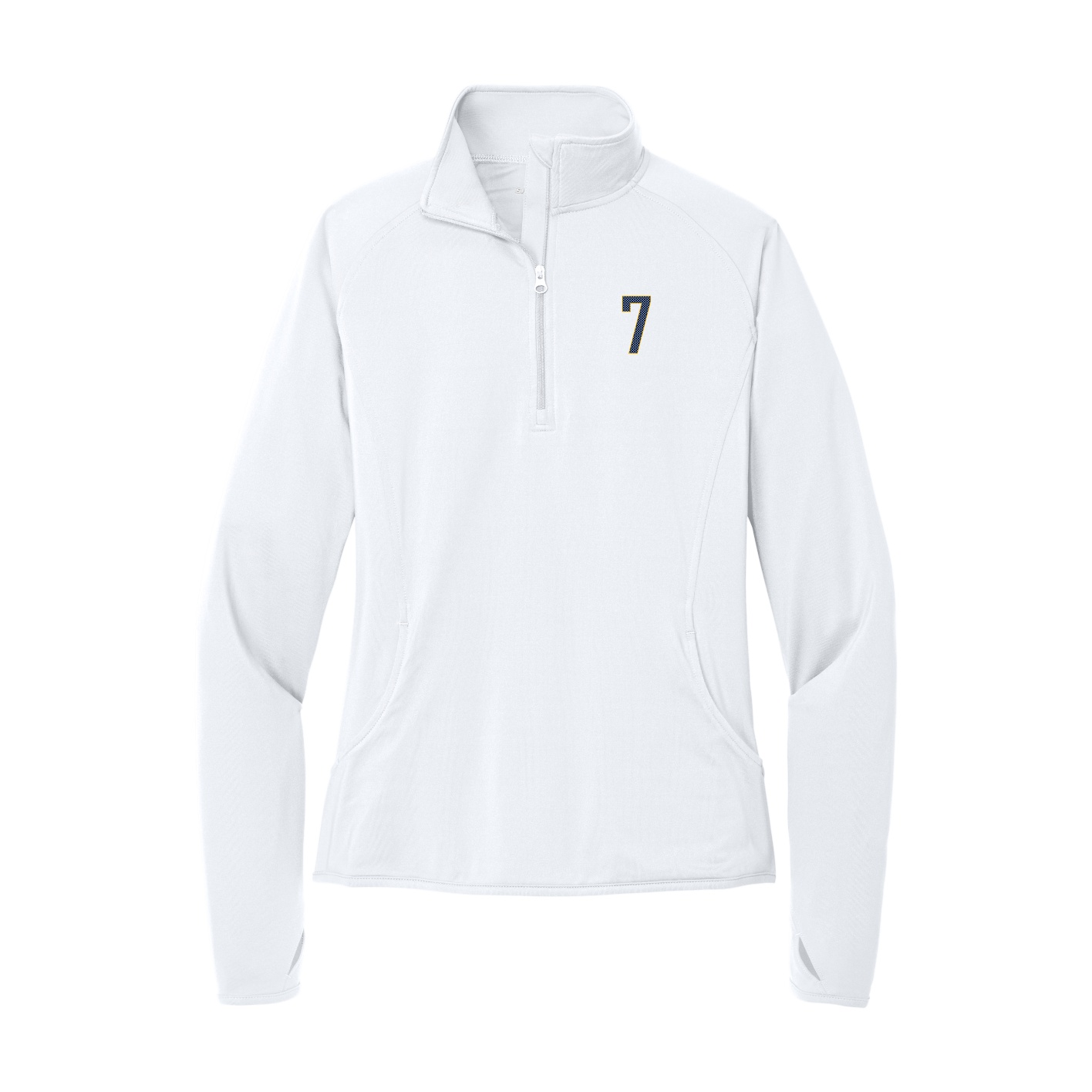 Women's Q-Zip Pullover — Front Shirsy in White
