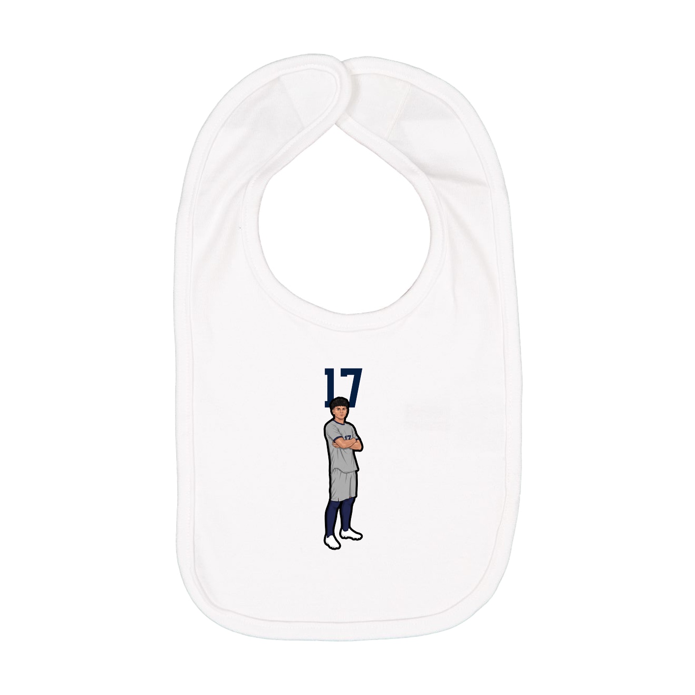 Infant Bib — Number Top in White