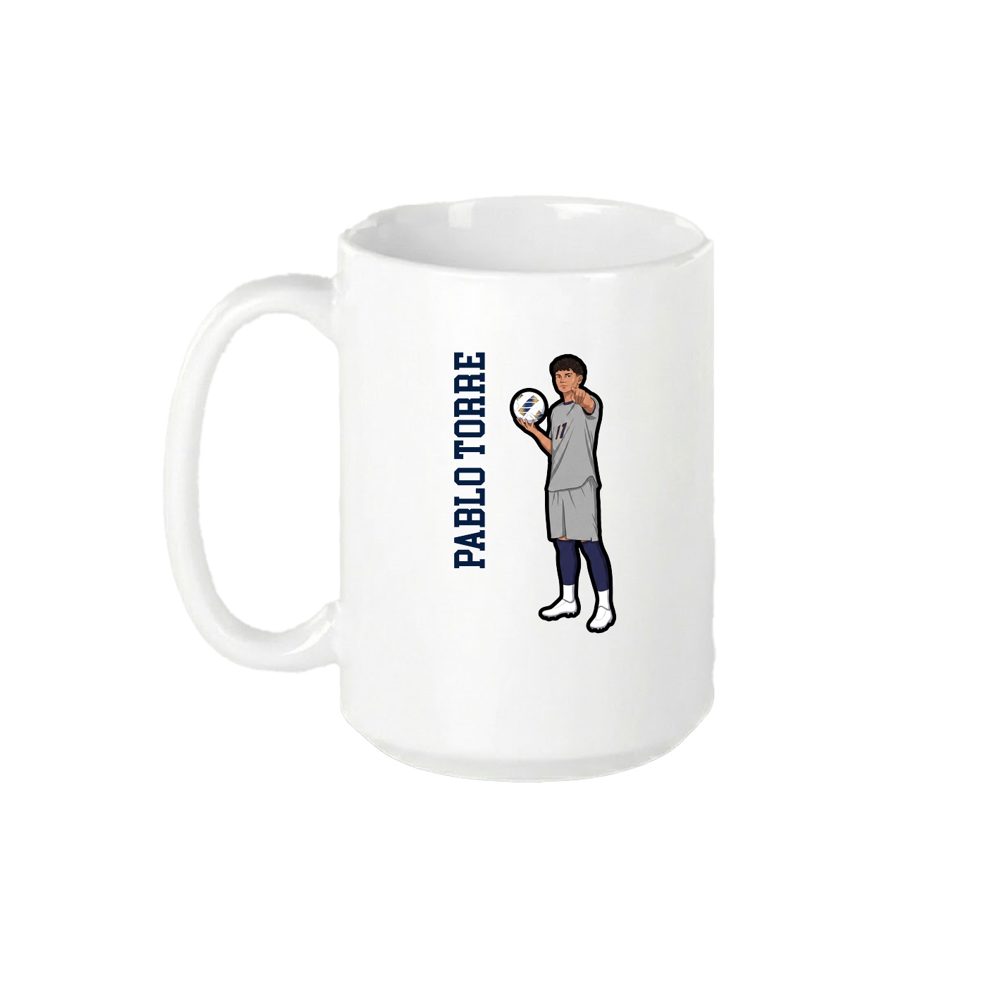 15oz Coffee Mug — Name Vertical in White