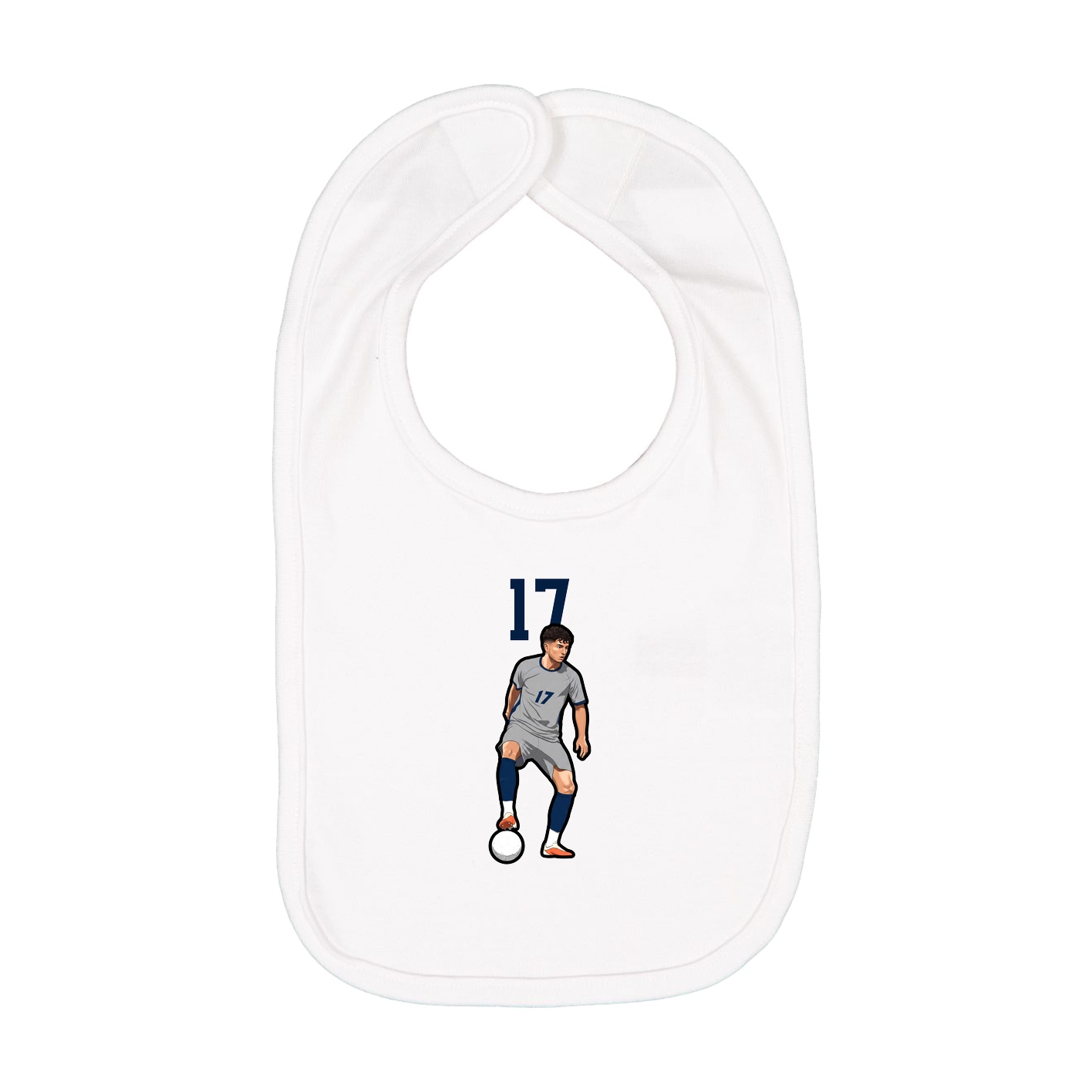 Infant Bib — Number Top in White