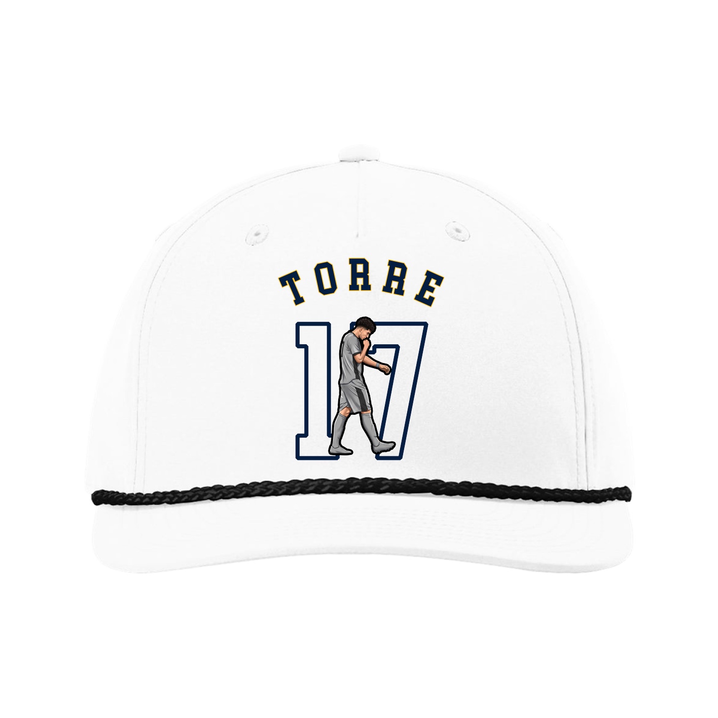 Five-Panel Classic Rope Cap — Shirsey Arch in White