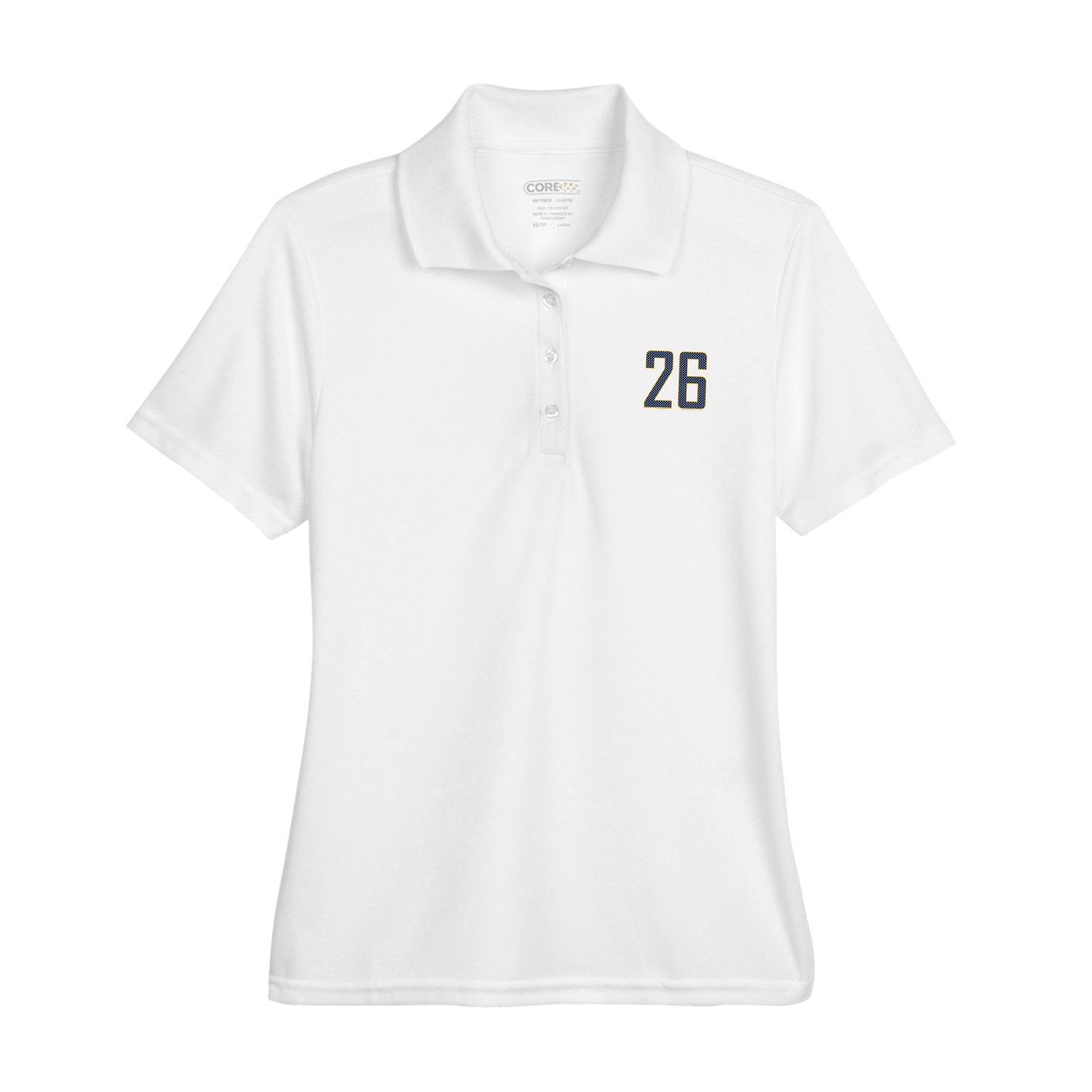 Womens Performance Polo — Front Shirsy in White