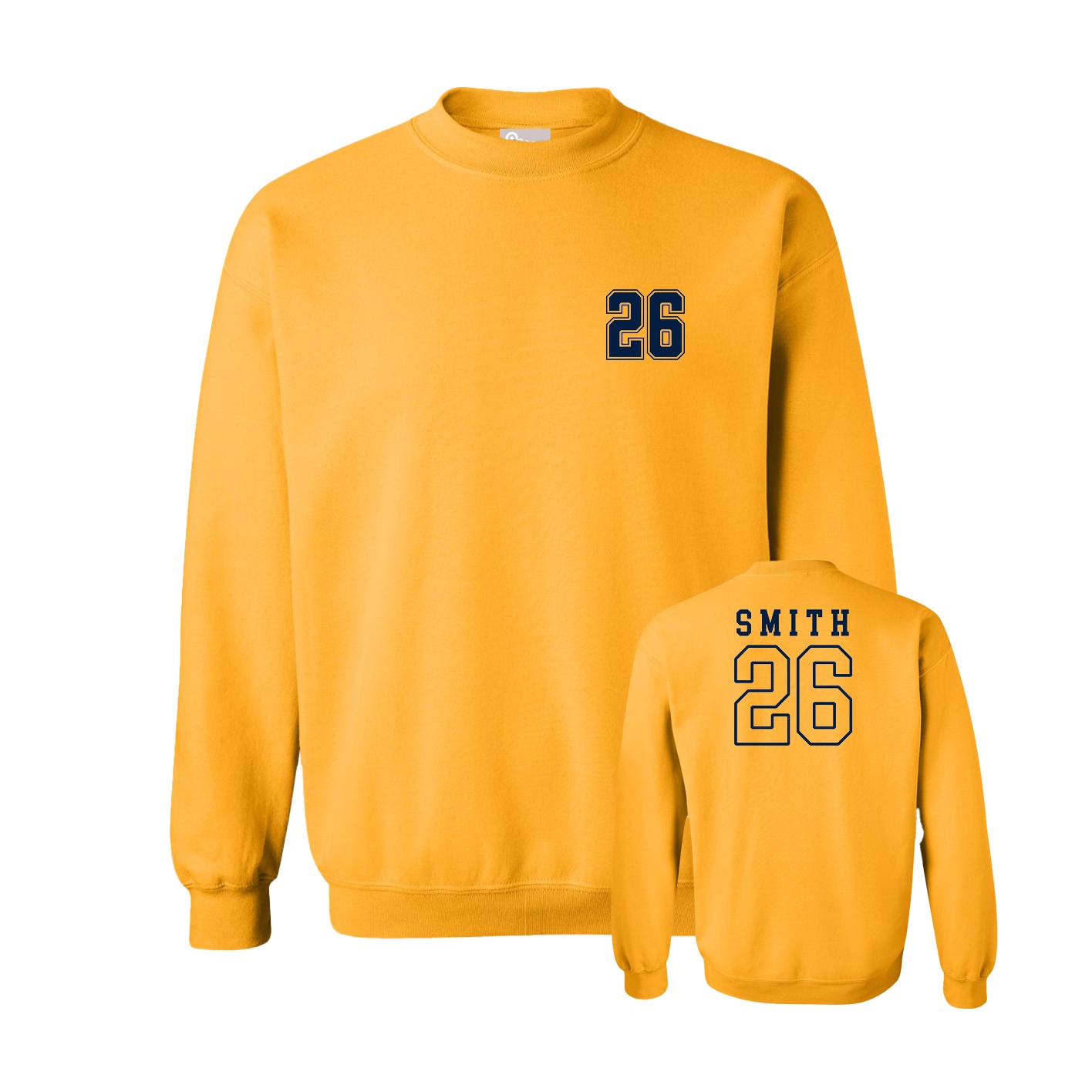 Fleece Crew — Chest Back in Gold