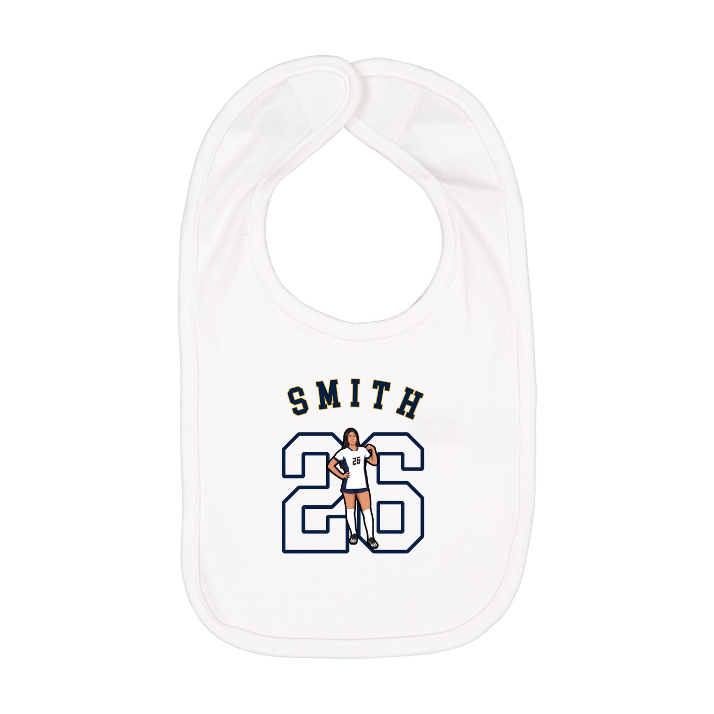 Infant Bib — Shirsey Arch in White