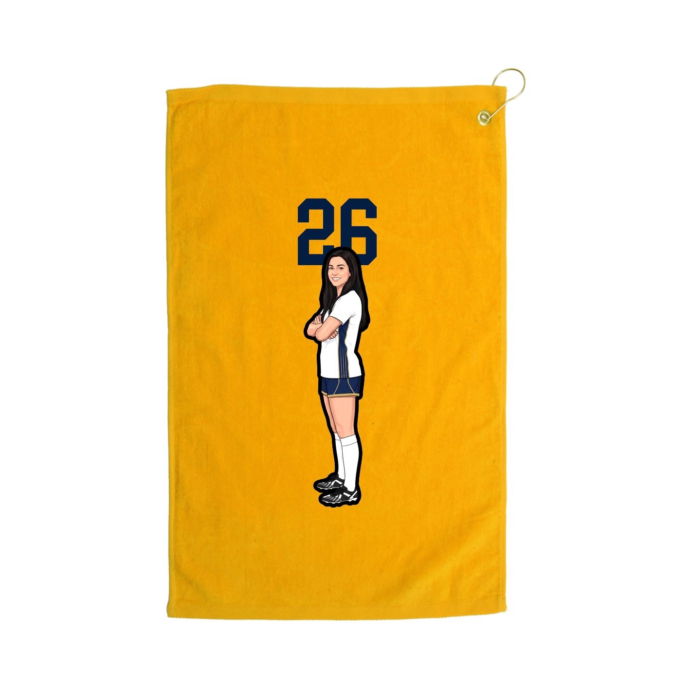 Golf Towel — Number Top in Gold