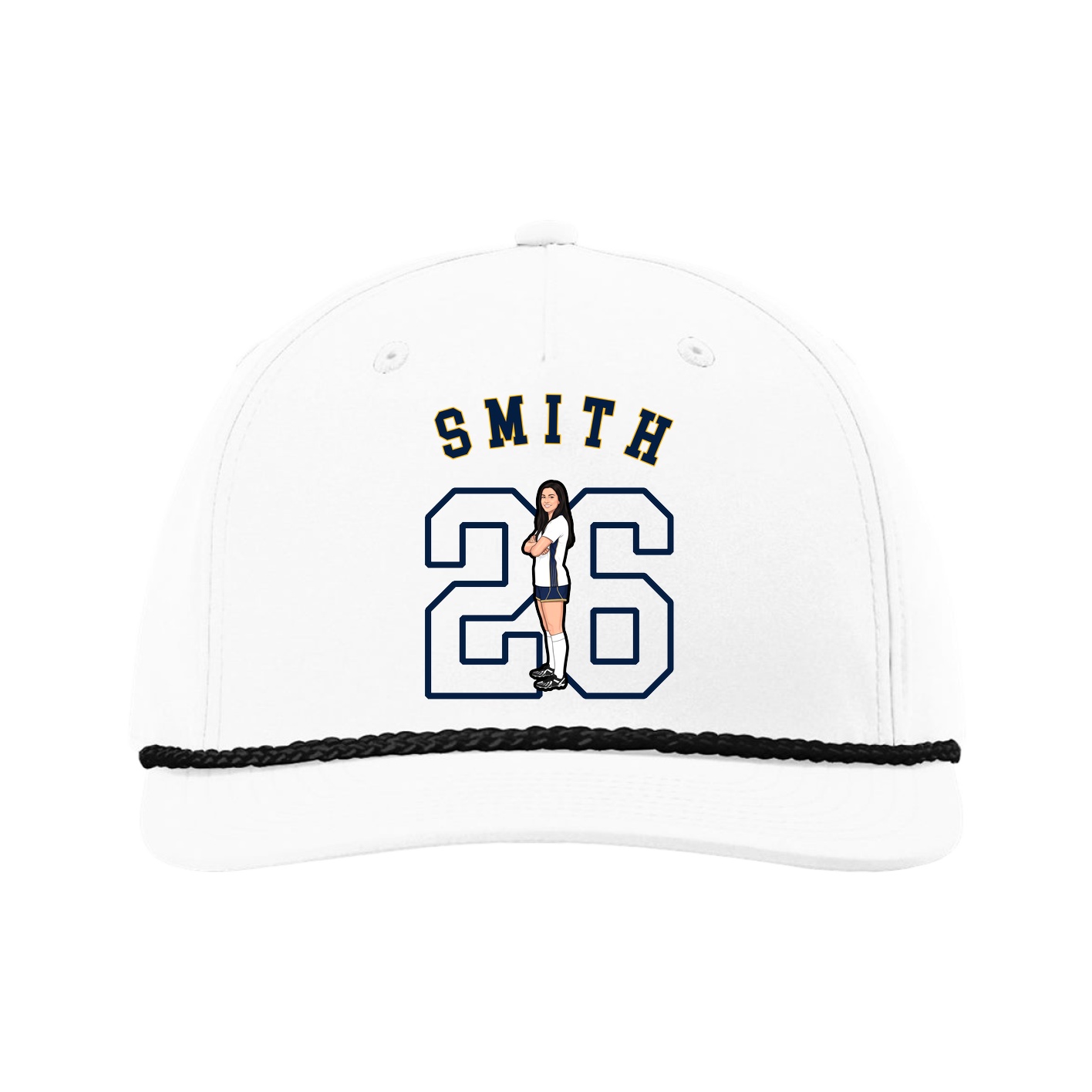 Five-Panel Classic Rope Cap — Shirsey Arch in White