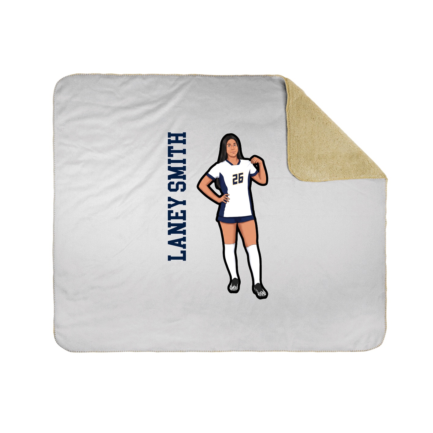 Throw Blanket — Name Vertical in White