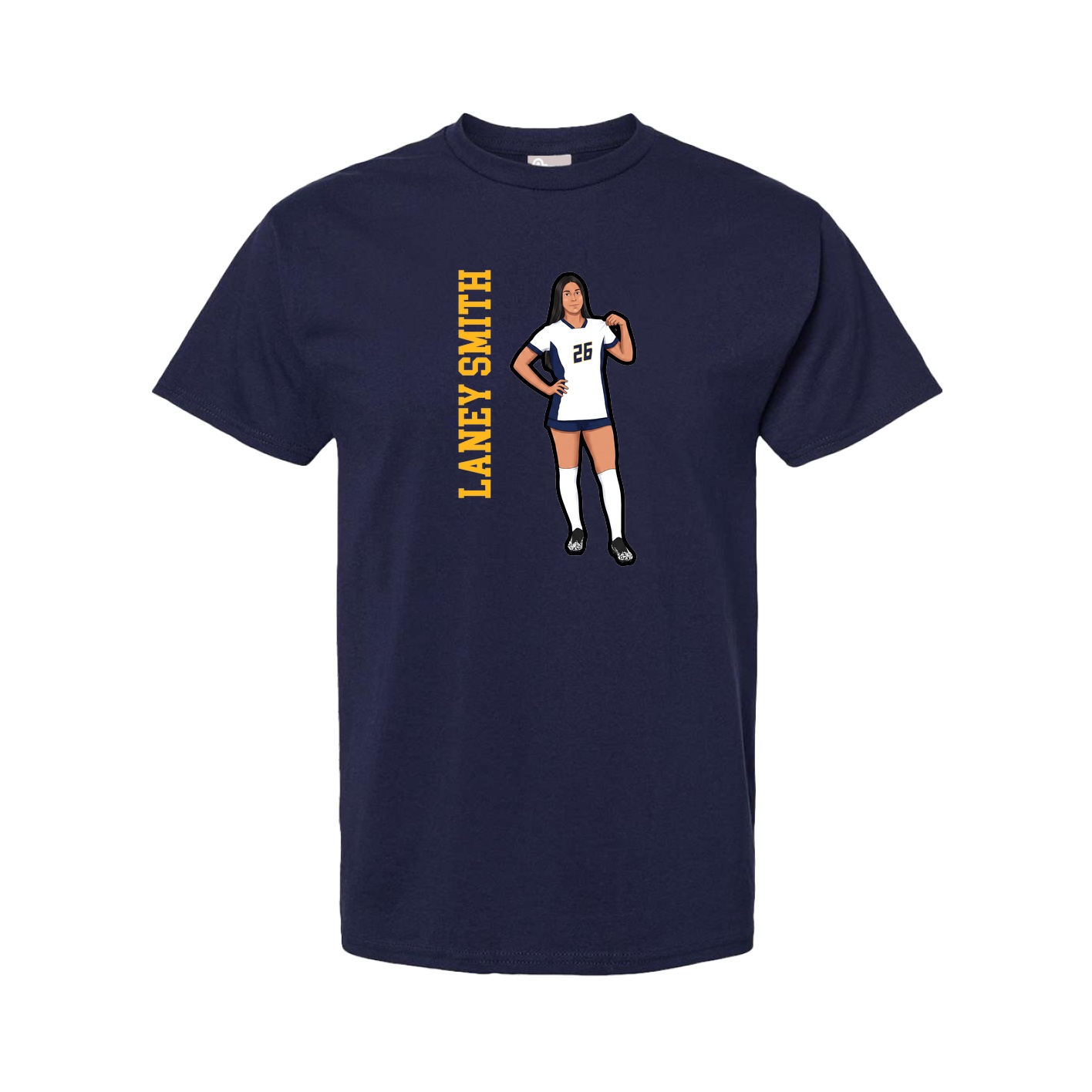 Tee — Name Vertical in Navy